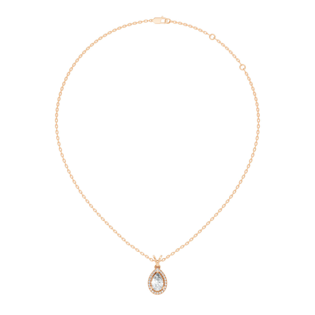 .80 Ct. Pear Diamond Halo Pendant Necklace (GJSPD-183) 7