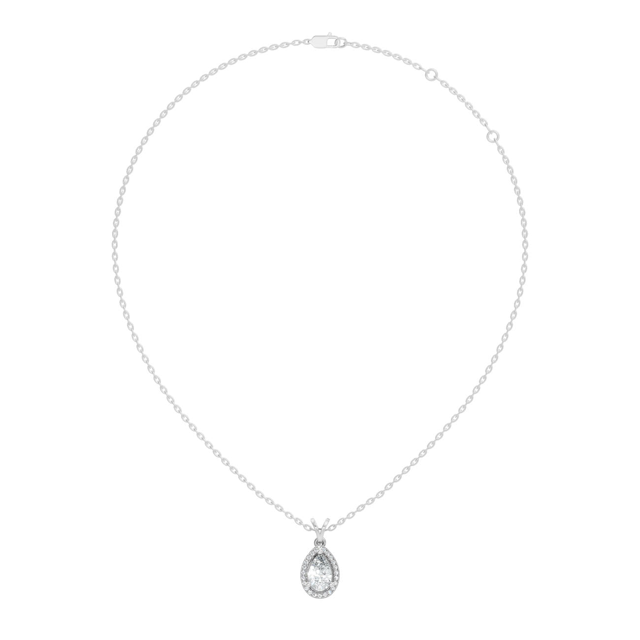 .80 Ct. Pear Diamond Halo Pendant Necklace (GJSPD-183) 5