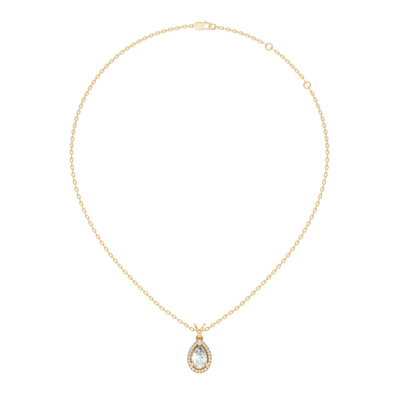 .80 Ct. Pear Diamond Halo Pendant Necklace (GJSPD-183)