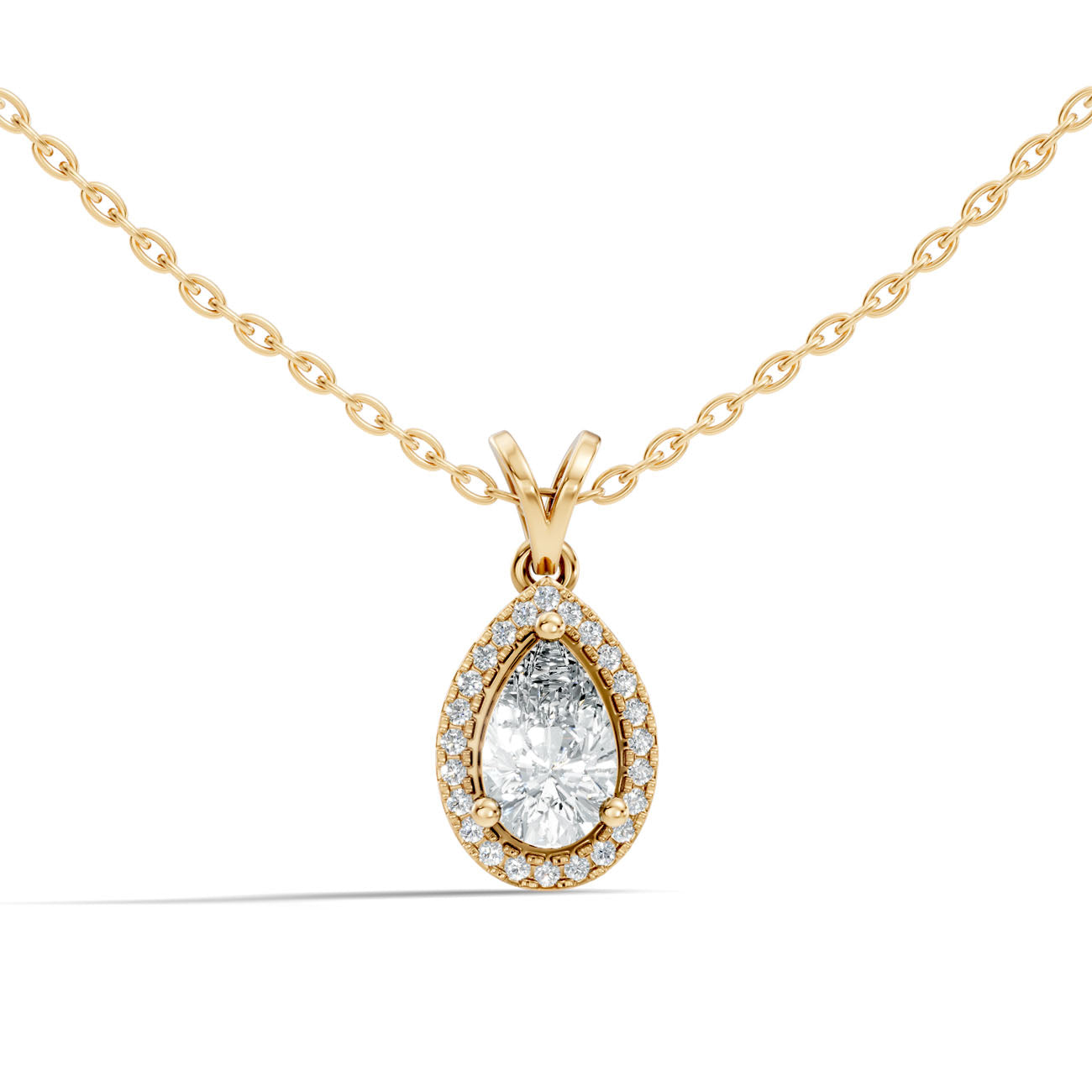 .80 Ct. Pear Diamond Halo Pendant Necklace (GJSPD-183) 4
