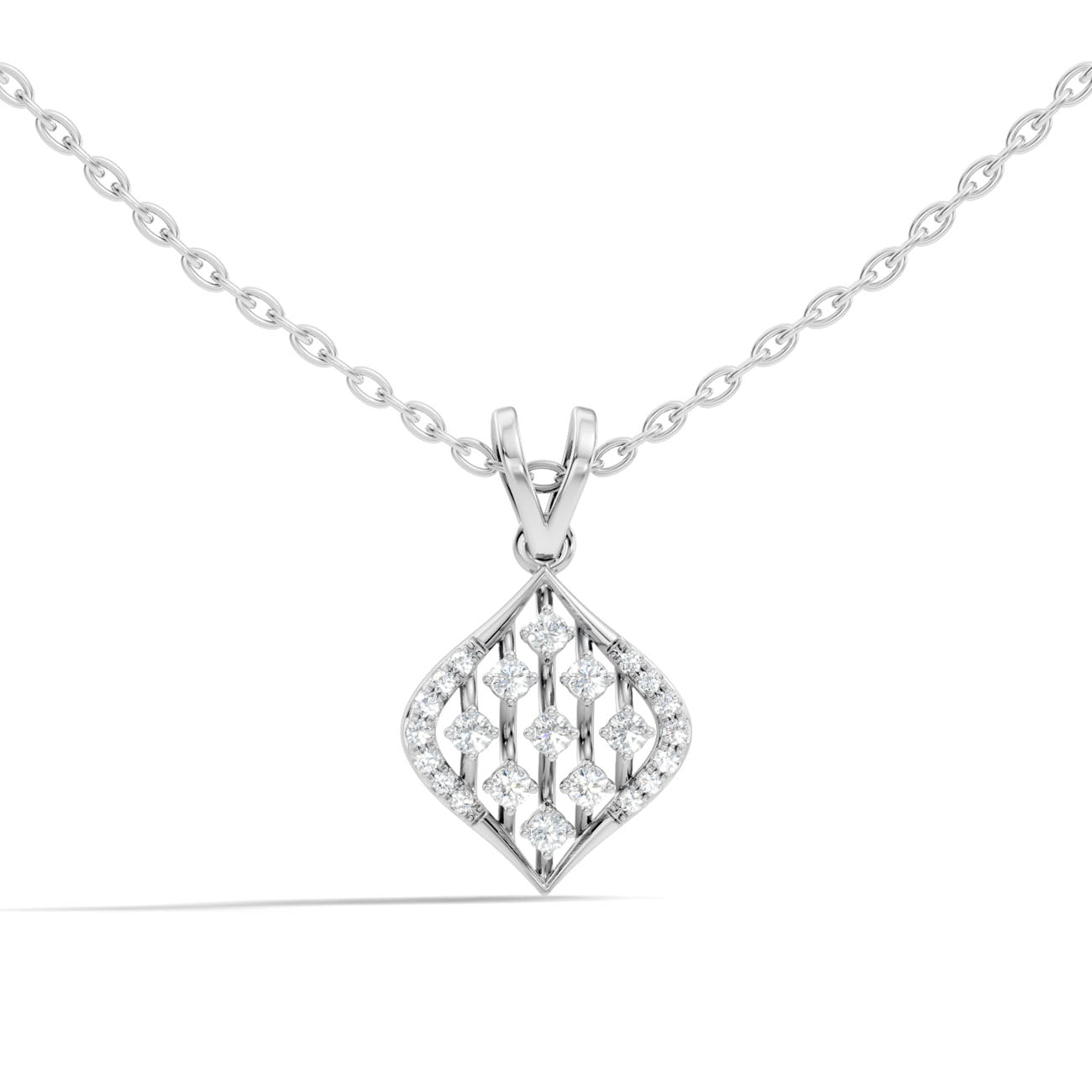 .20 Ct. Diamond Lattice Drop Pendant Necklace (GJSPD-184)