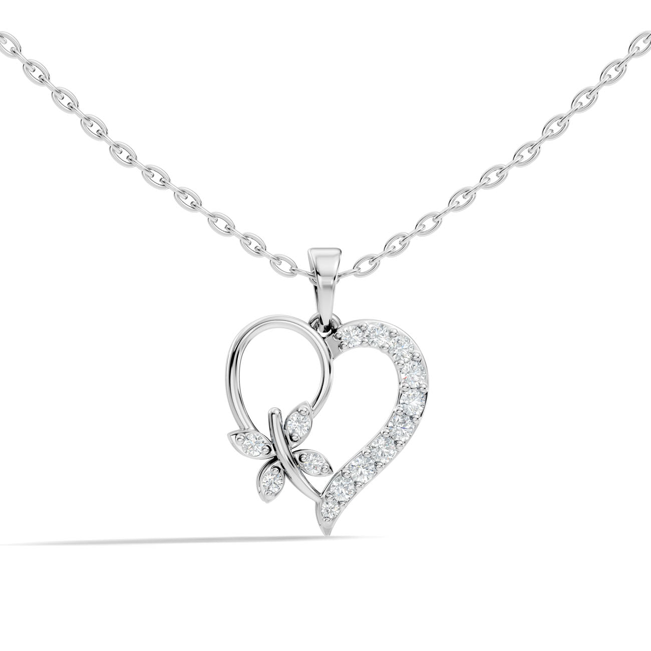 .22 Ct. Diamond Heart & Butterfly Pendant Necklace (GJSPD-189) 7