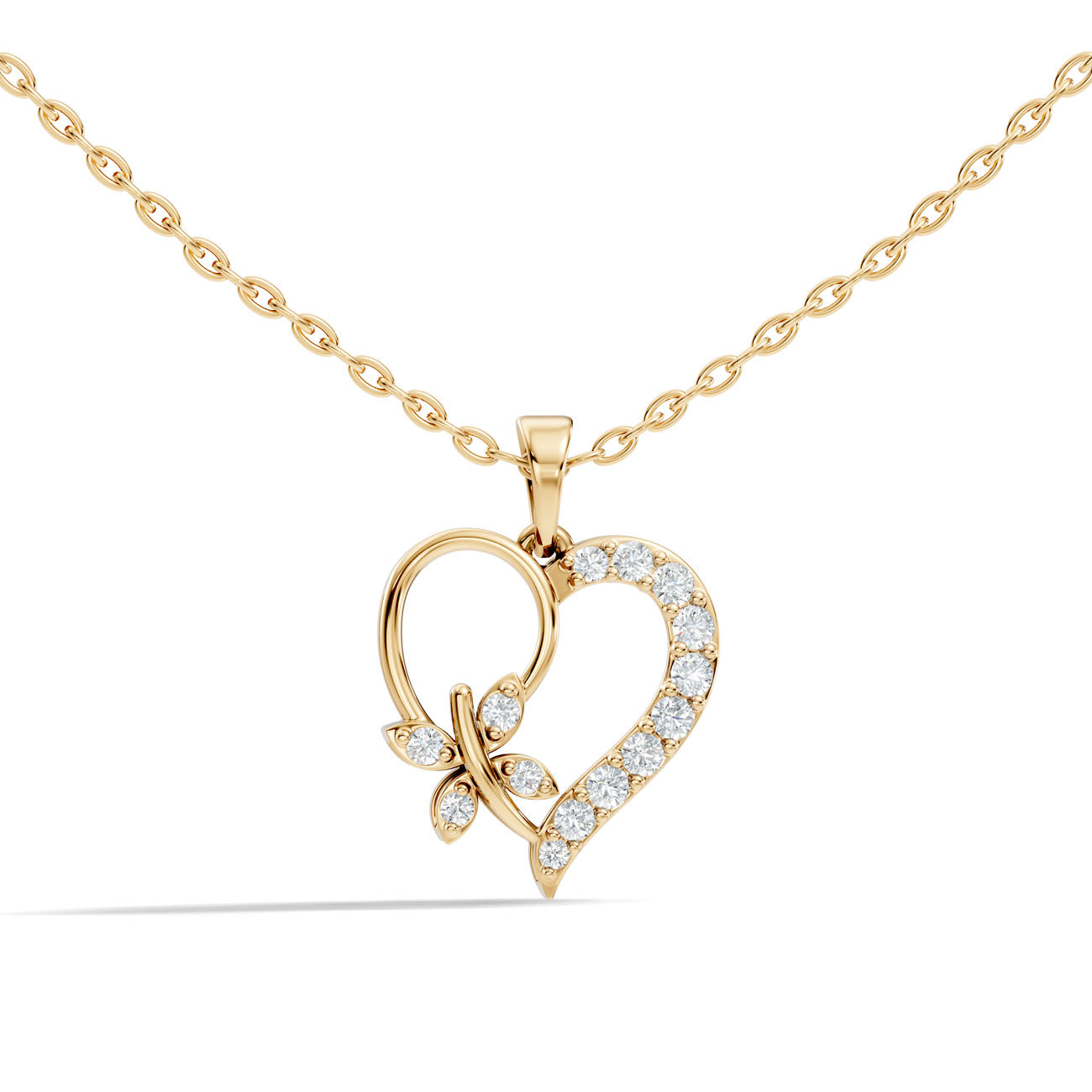 .22 Ct. Diamond Heart & Butterfly Pendant Necklace (GJSPD-189) 4