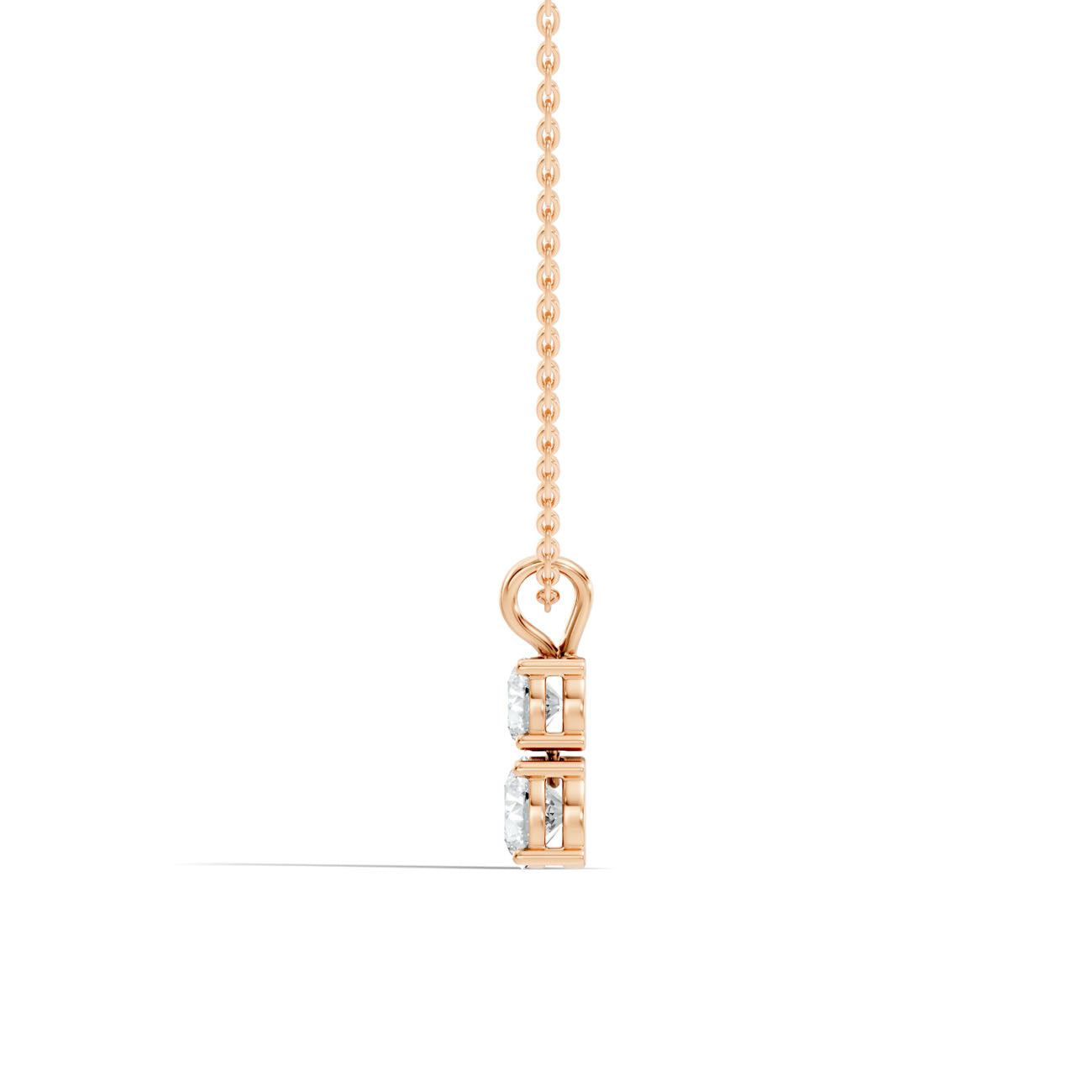 1.35 Ct. Two-Stone Round Diamond Drop Pendant Necklace (GJSPD-19) 4