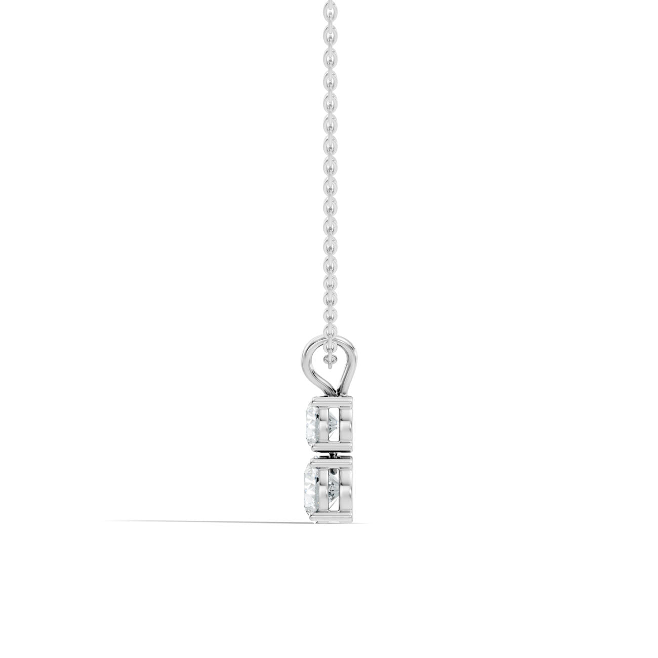 1.35 Ct. Two-Stone Round Diamond Drop Pendant Necklace (GJSPD-19) 6