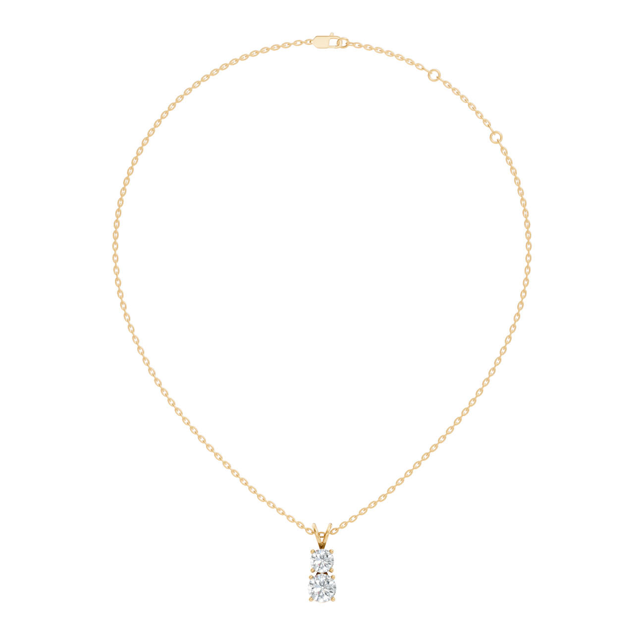 1.35 Ct. Two-Stone Round Diamond Drop Pendant Necklace (GJSPD-19) 7