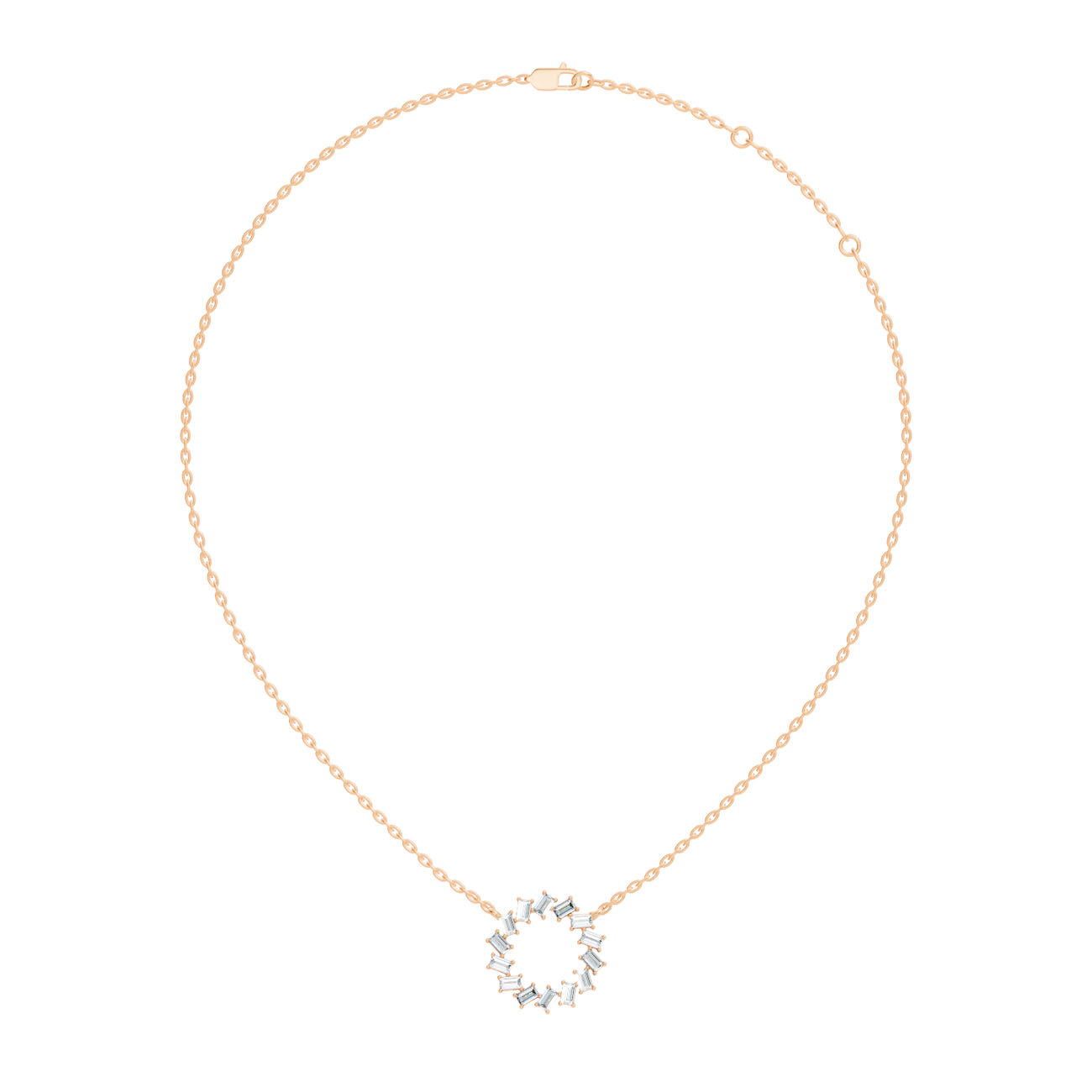 .50 Ct. Baguette Diamond Circle Pendant Necklace (GJSPD-20)