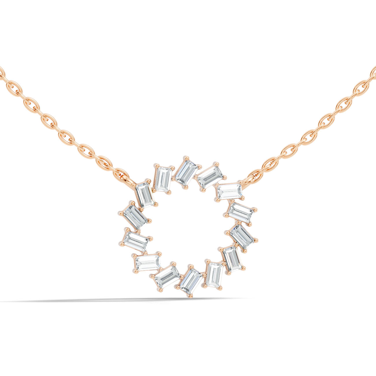 .50 Ct. Baguette Diamond Circle Pendant Necklace (GJSPD-20) 4