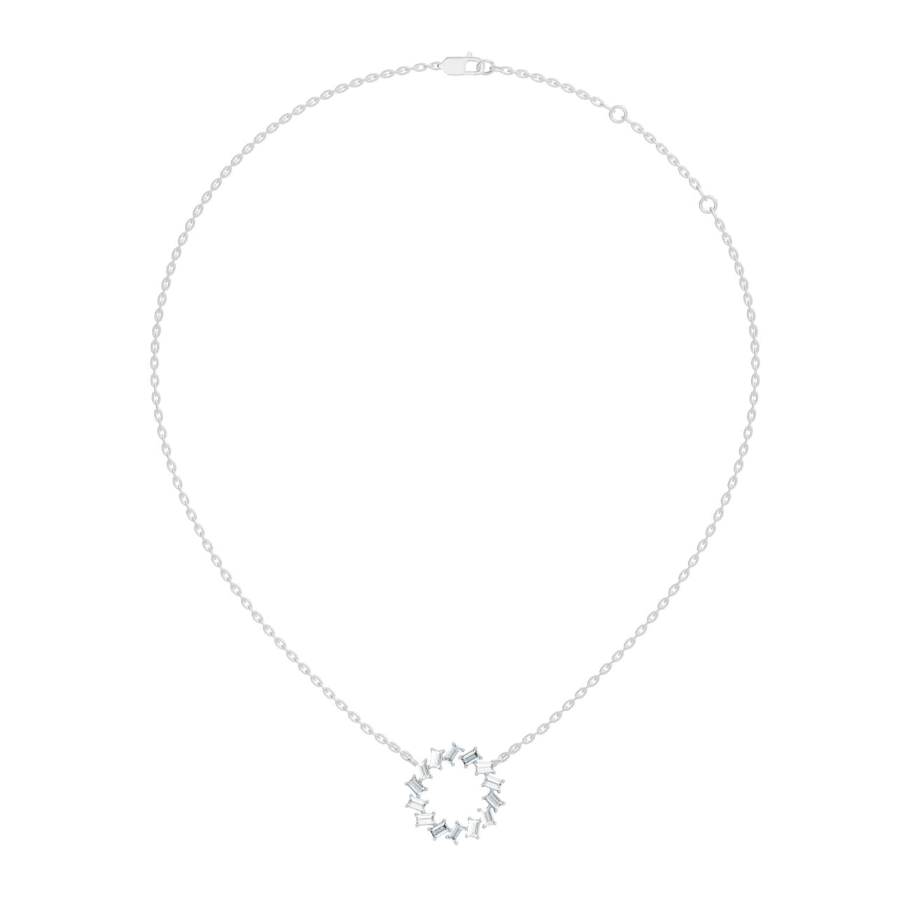 .50 Ct. Baguette Diamond Circle Pendant Necklace (GJSPD-20) 5