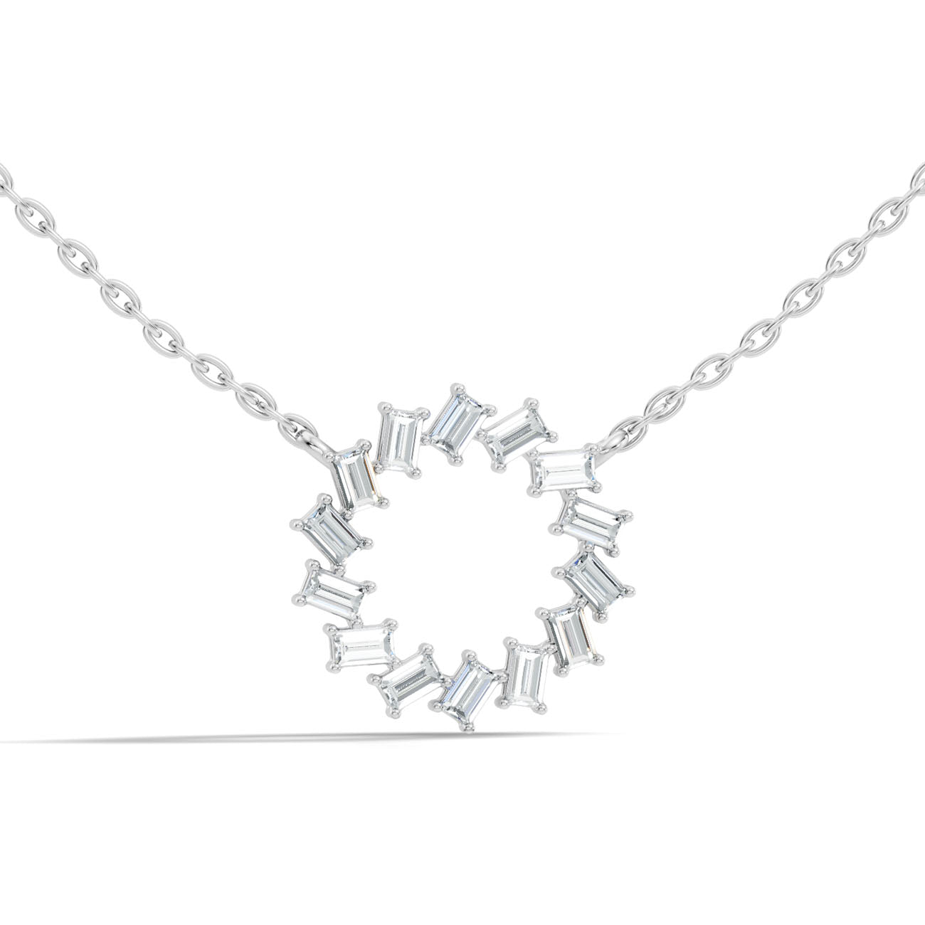 .50 Ct. Baguette Diamond Circle Pendant Necklace (GJSPD-20)