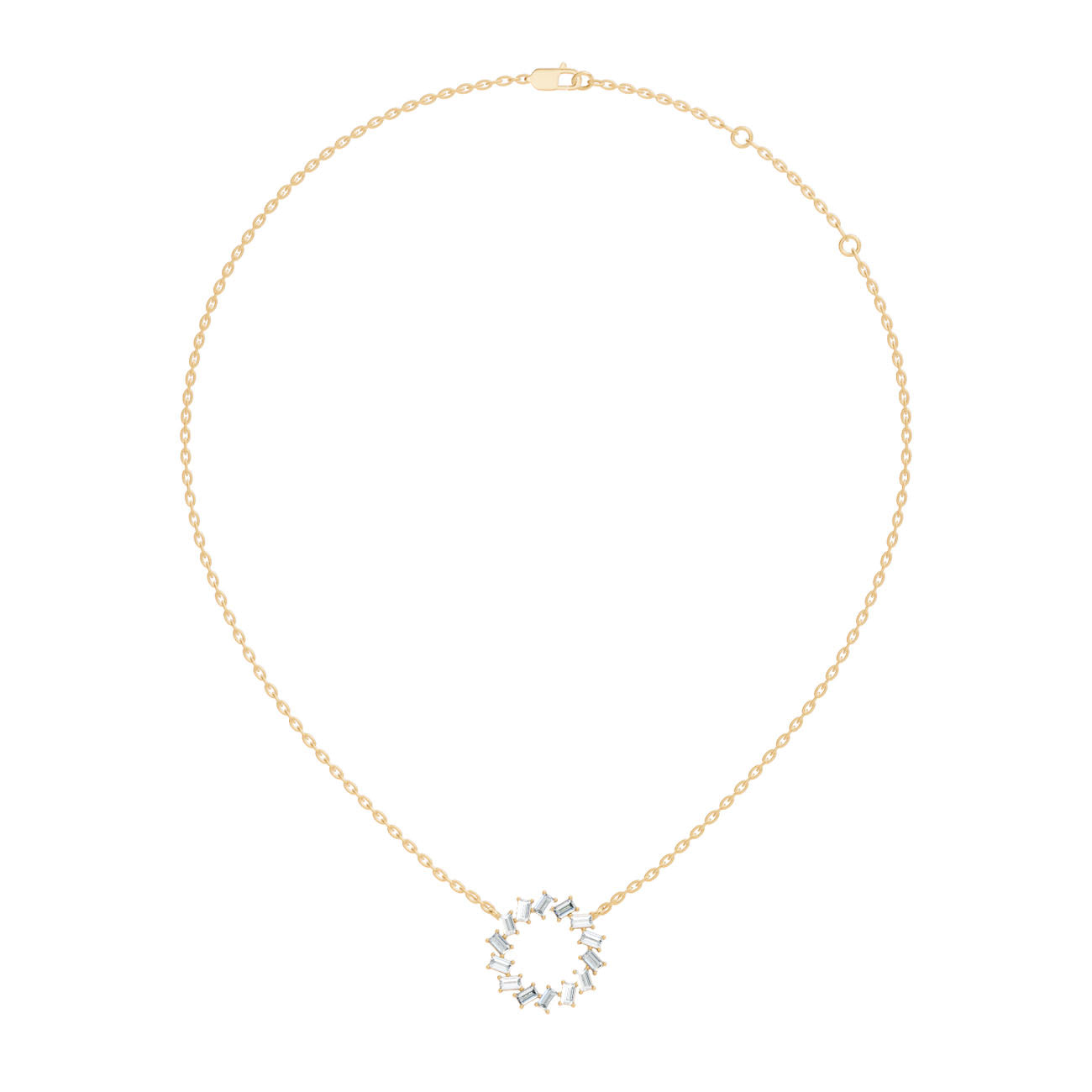 .50 Ct. Baguette Diamond Circle Pendant Necklace (GJSPD-20) 7