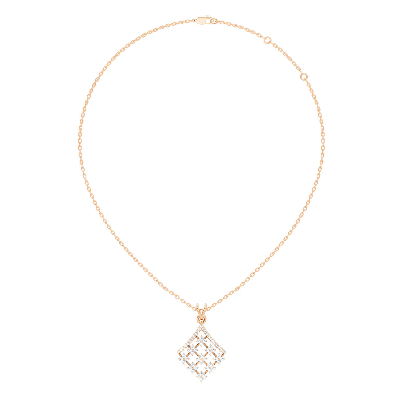 .55 Ct. Round Diamond Lattice Drop Pendant Necklace (GJSPD-23)