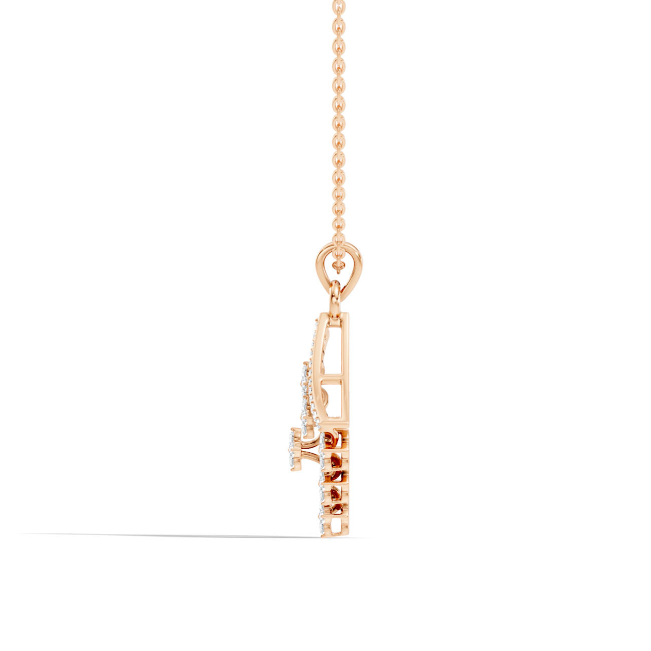 .55 Ct. Round Diamond Lattice Drop Pendant Necklace (GJSPD-23) 3