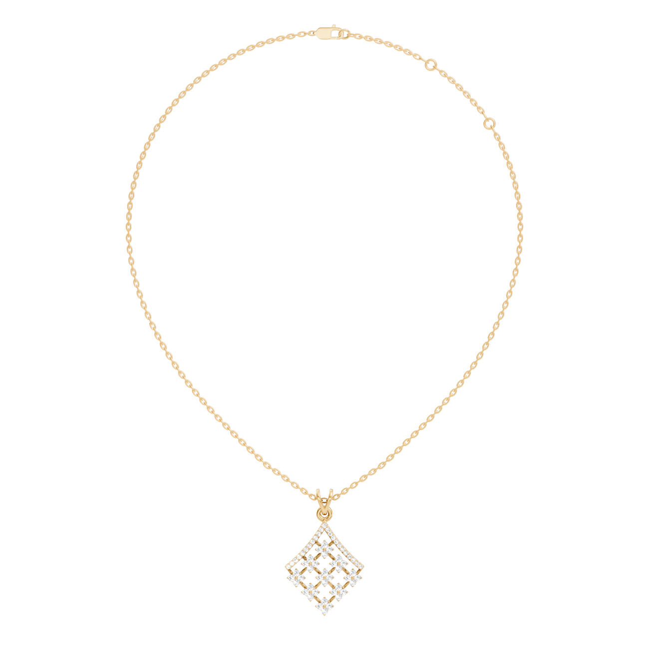 .55 Ct. Round Diamond Lattice Drop Pendant Necklace (GJSPD-23) 7