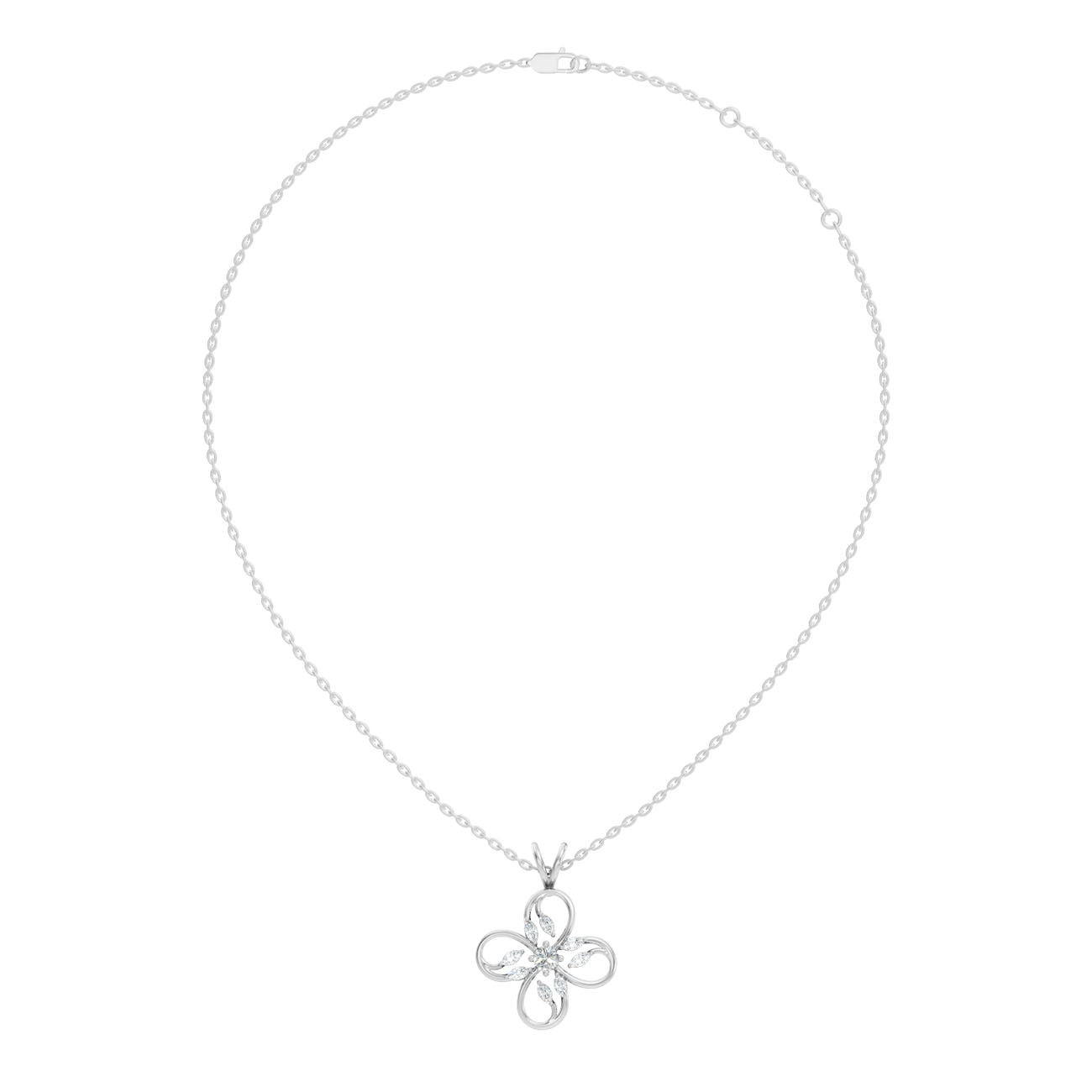 .30 Ct. Round and Marquise Diamond Floral Pendant Necklace (GJSPD-31) 5