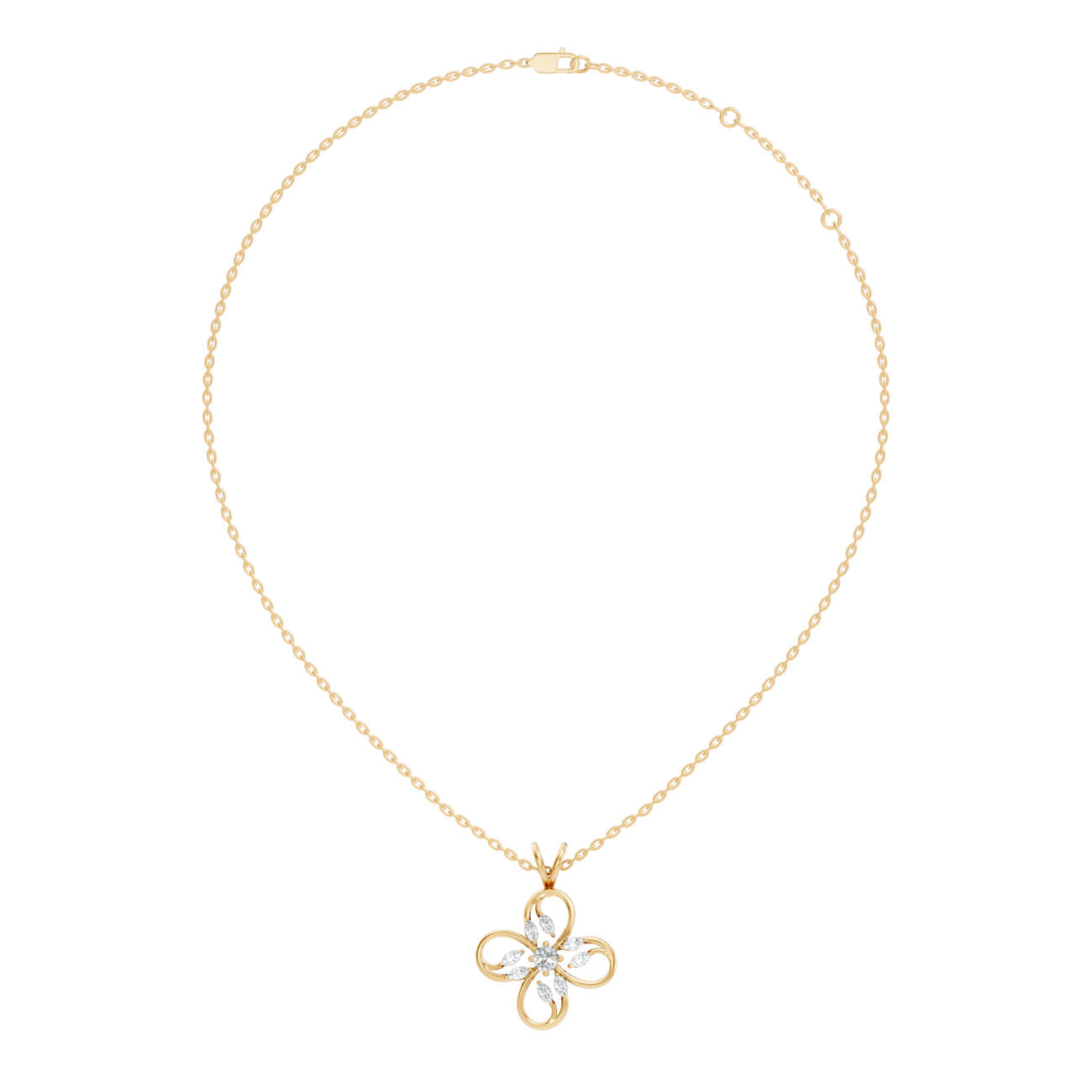 .30 Ct. Round and Marquise Diamond Floral Pendant Necklace (GJSPD-31) 7