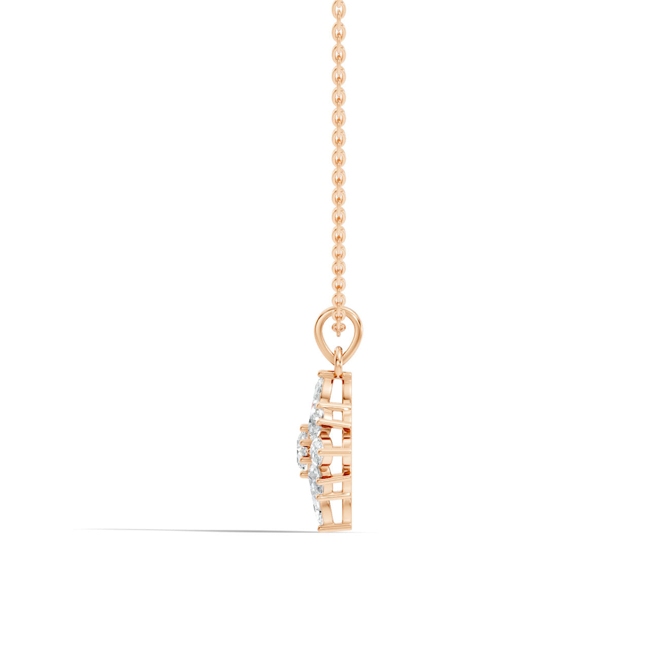 1.15 Ct. Round and Marquise Diamond Cluster Pendant Necklace (GJSPD-32) 3