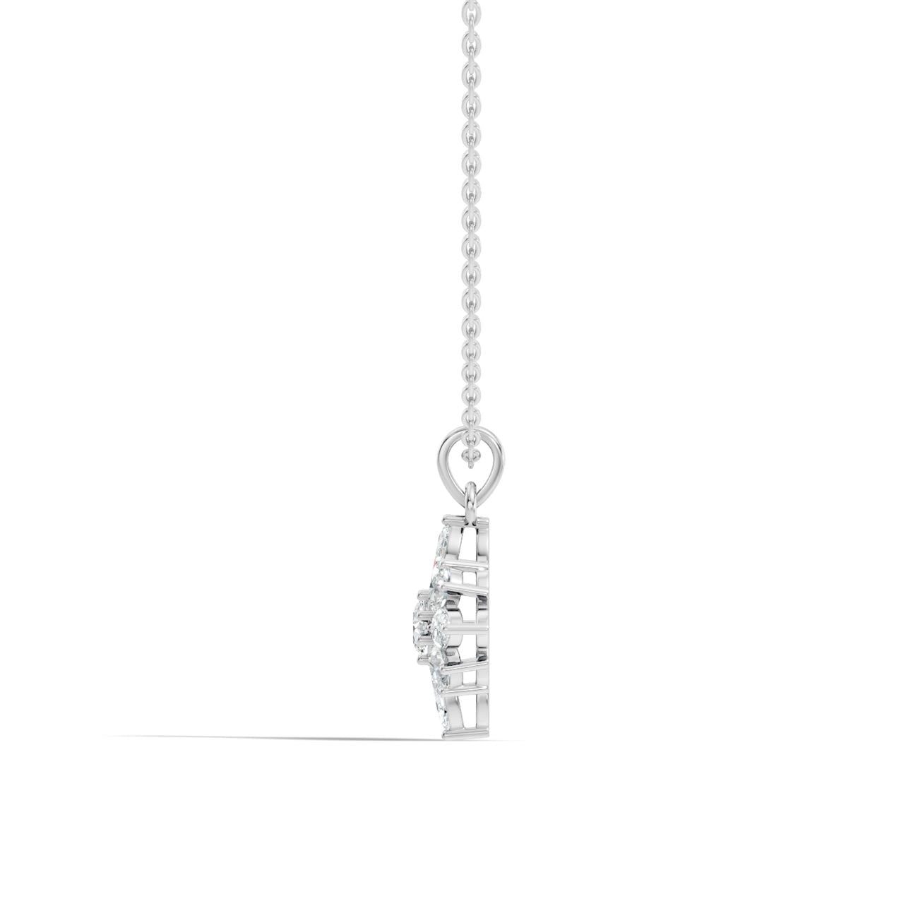 1.15 Ct. Round and Marquise Diamond Cluster Pendant Necklace (GJSPD-32) 6