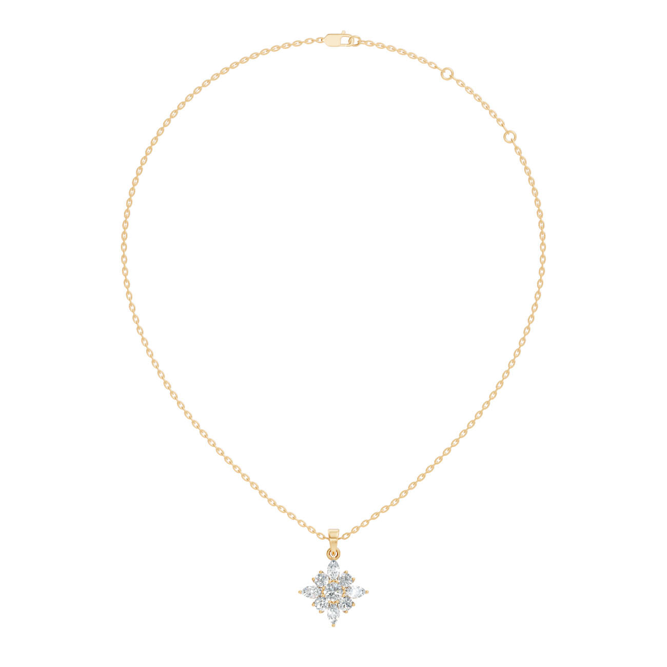 1.15 Ct. Round and Marquise Diamond Cluster Pendant Necklace (GJSPD-32) 7