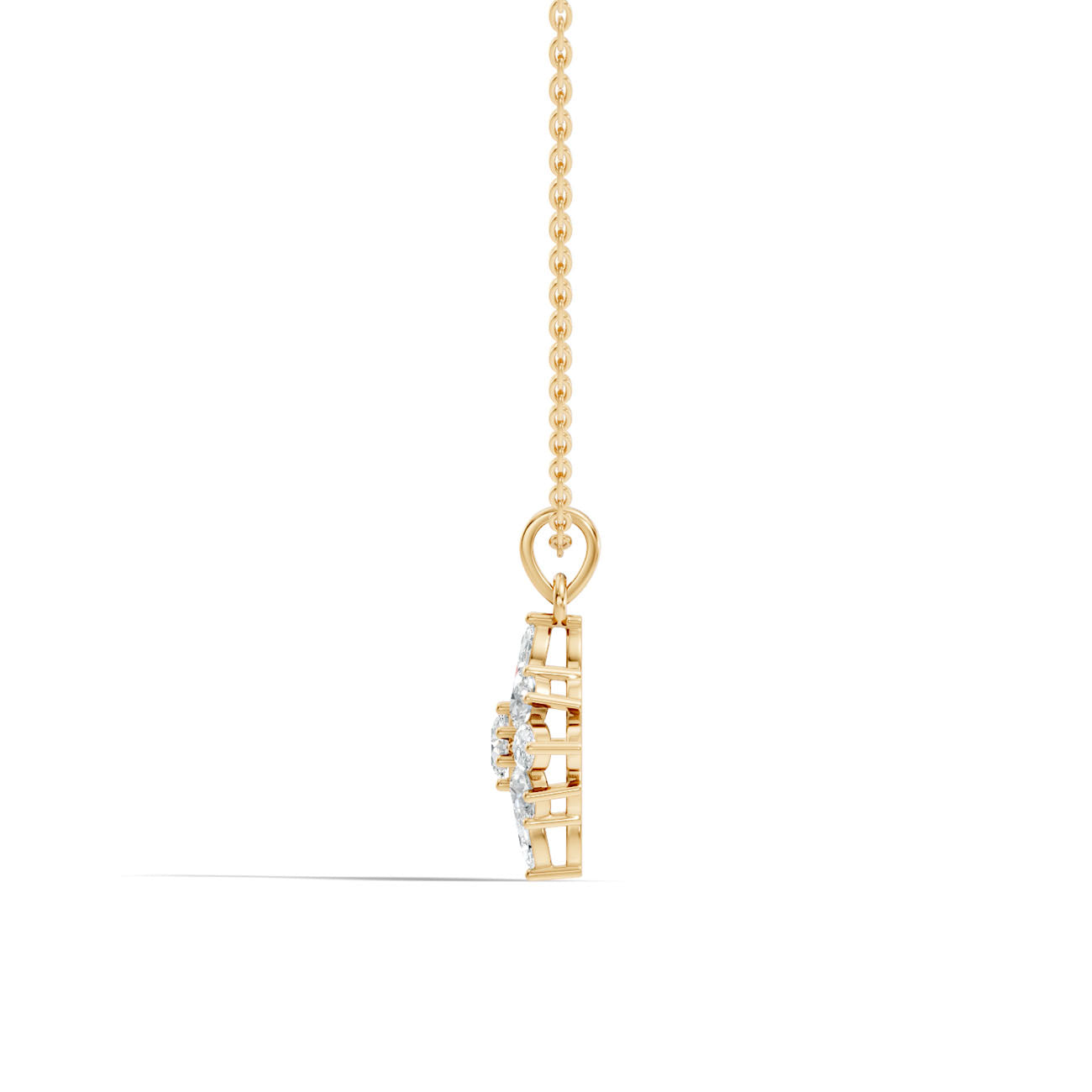 1.15 Ct. Round and Marquise Diamond Cluster Pendant Necklace (GJSPD-32) 9