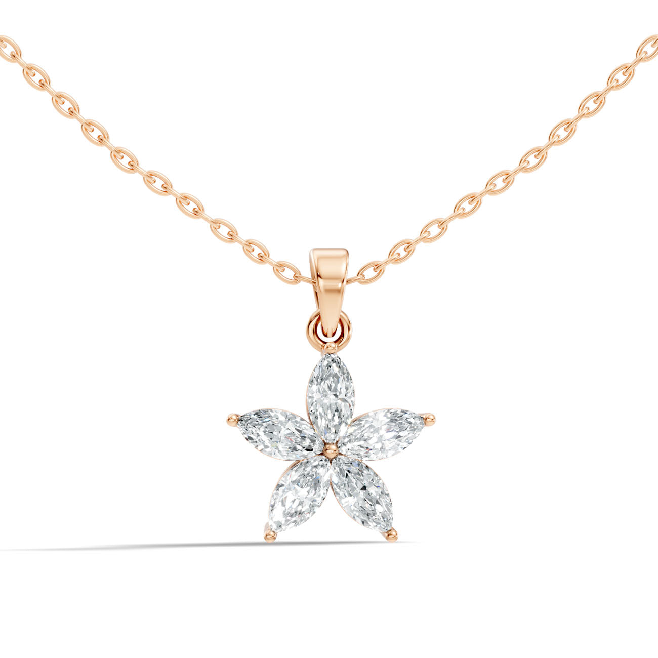 .95 Ct. Marquise Diamond Floral Pendant Necklace (GJSPD-33) 8
