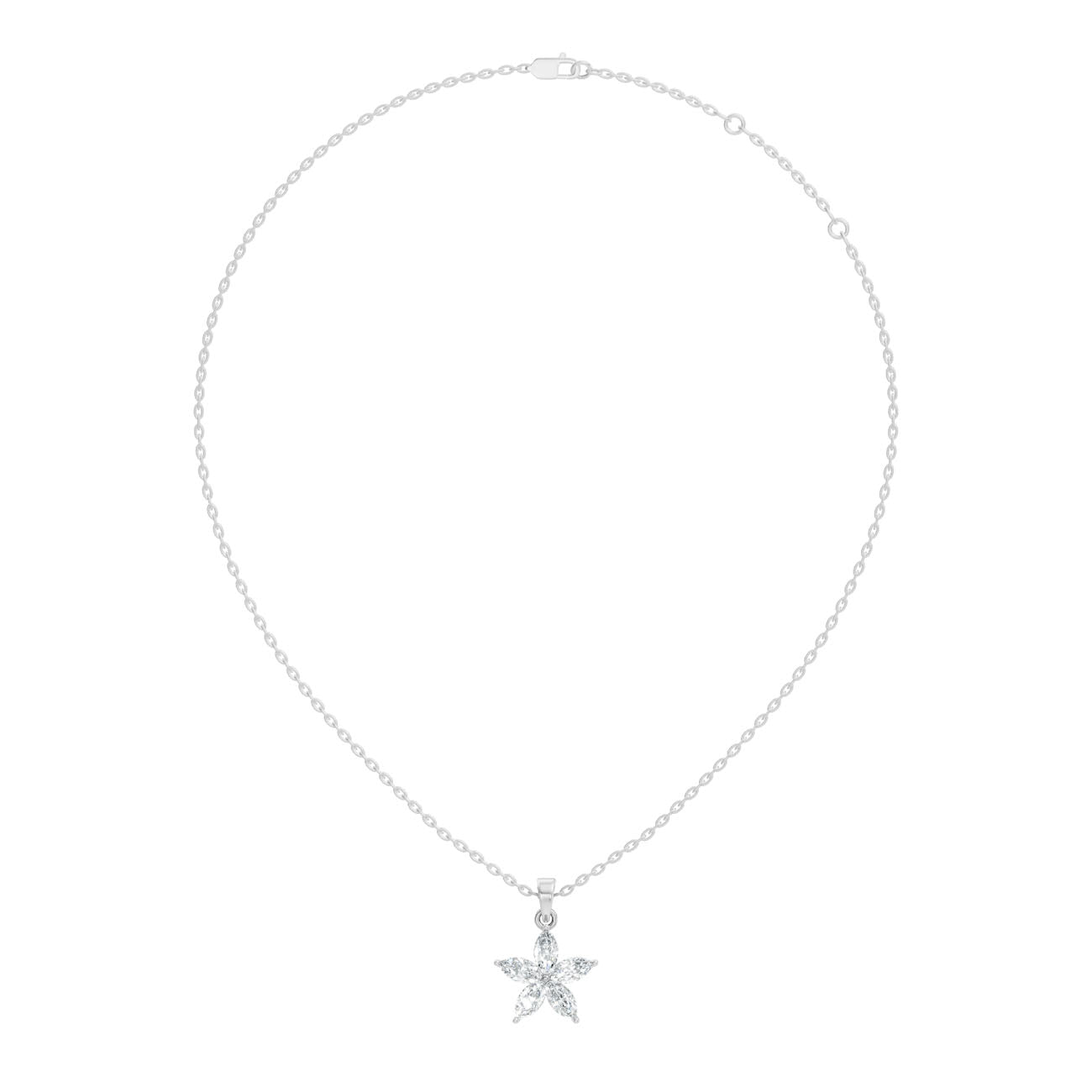 .95 Ct. Marquise Diamond Floral Pendant Necklace (GJSPD-33)