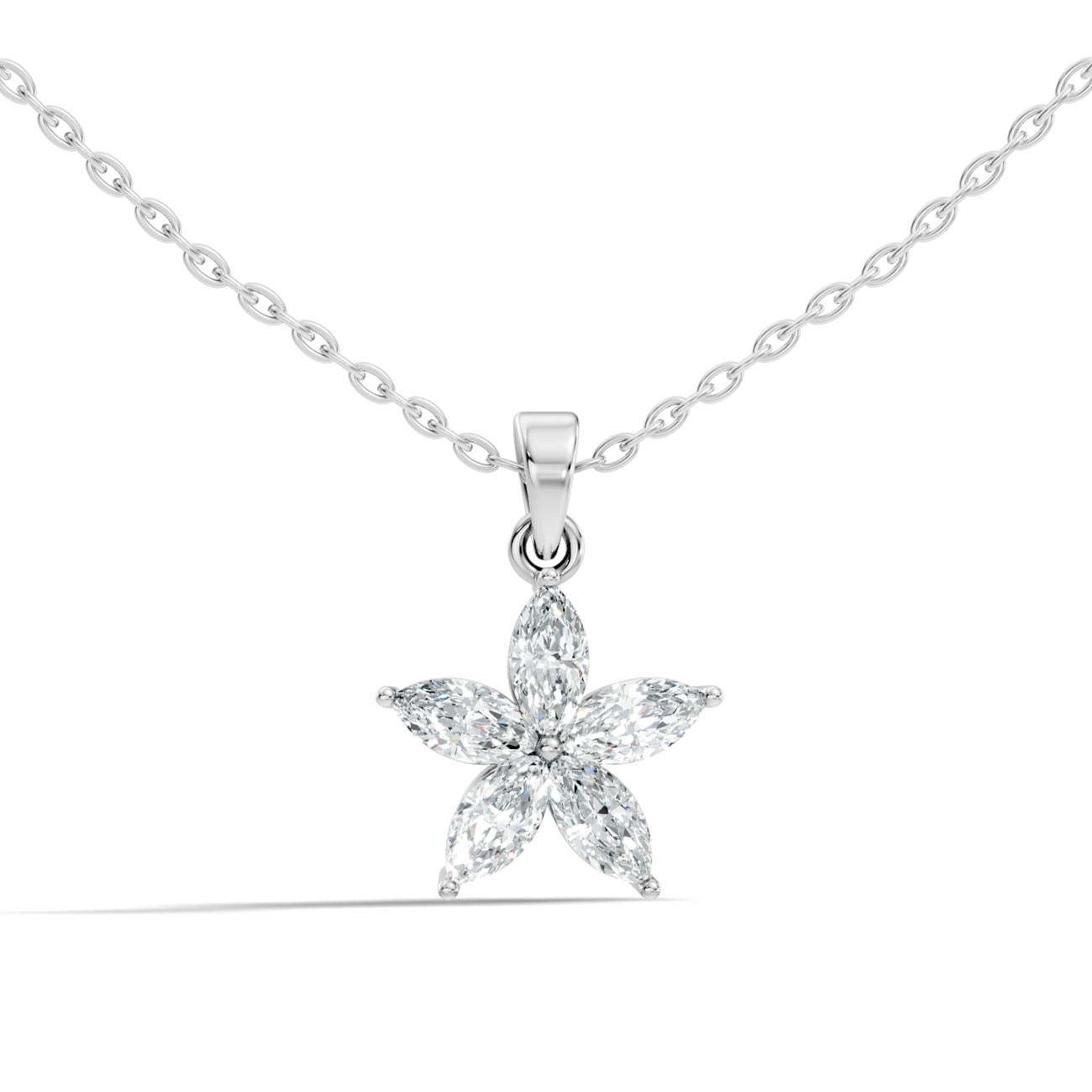 .95 Ct. Marquise Diamond Floral Pendant Necklace (GJSPD-33)