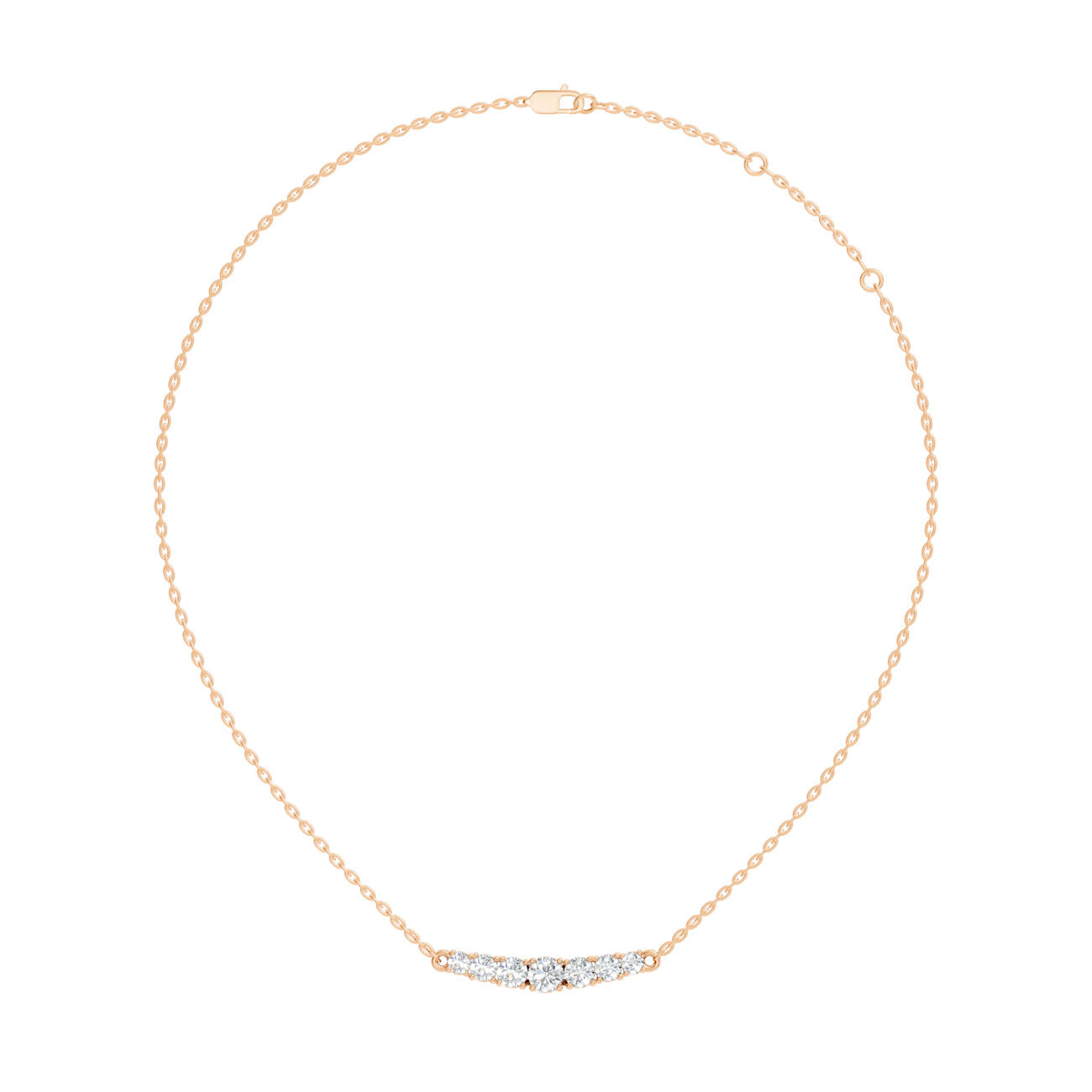 .95 Ct. Graduated Round Diamond Bar Pendant Necklace (GJSPD-34)