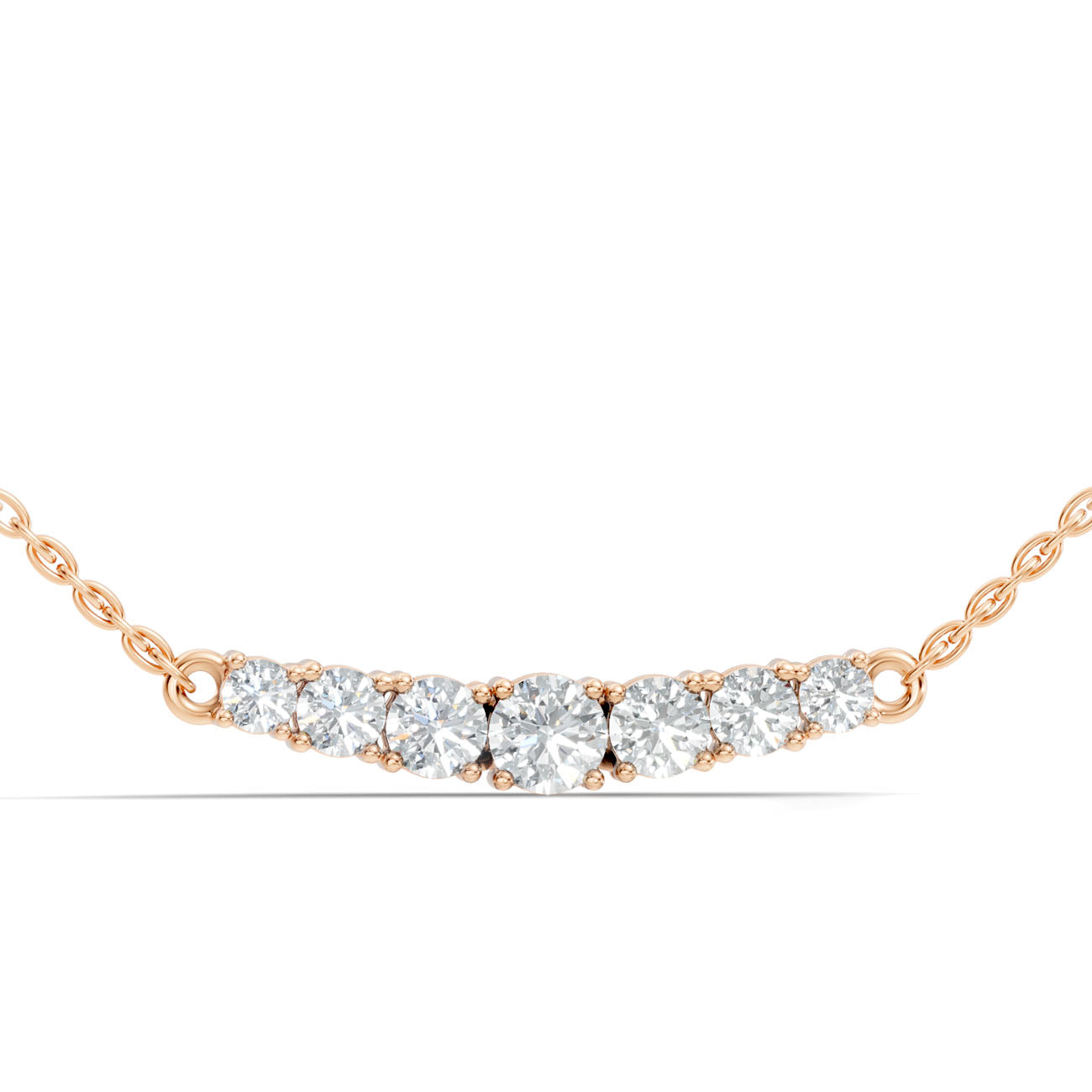 .95 Ct. Graduated Round Diamond Bar Pendant Necklace (GJSPD-34) 7