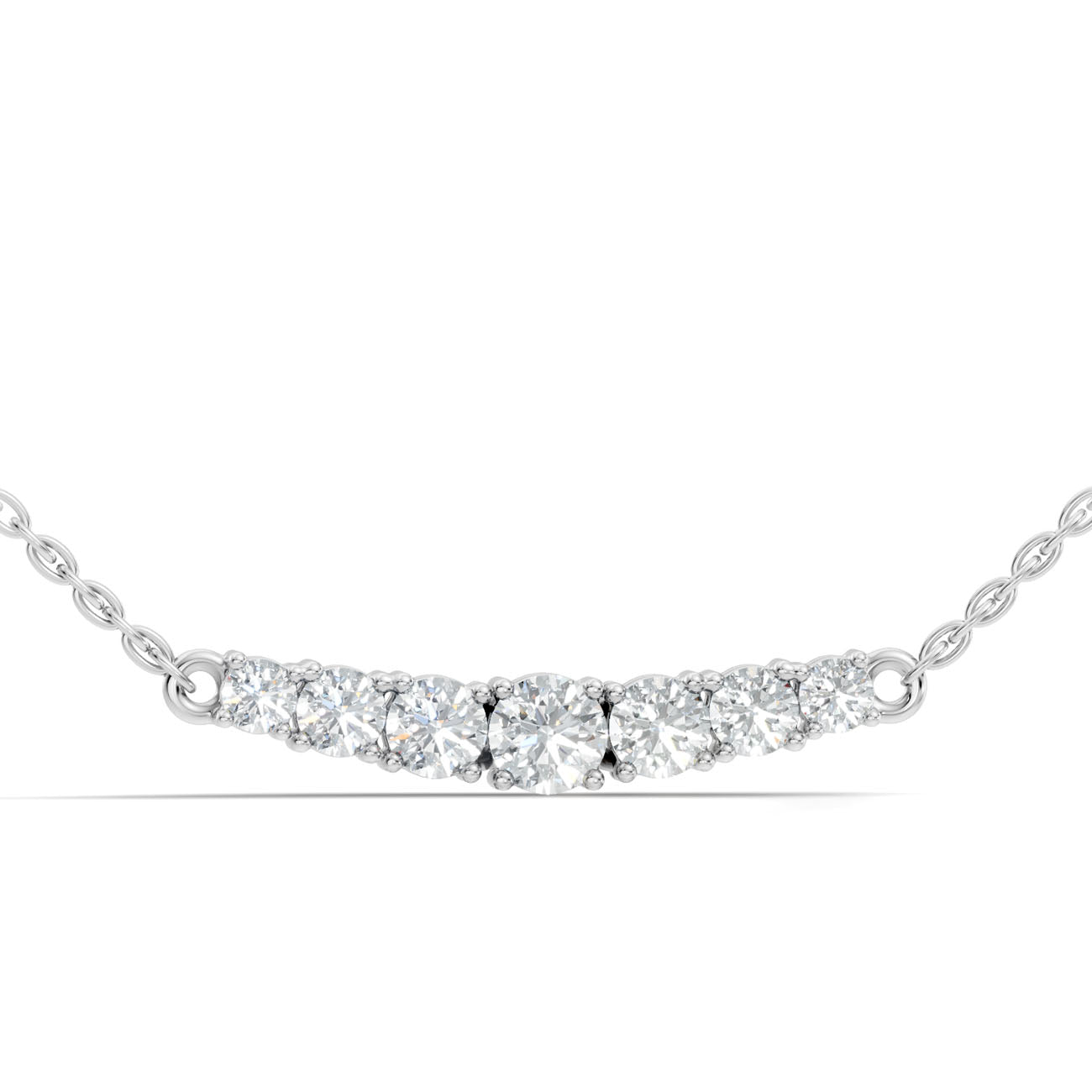 .95 Ct. Graduated Round Diamond Bar Pendant Necklace (GJSPD-34)
