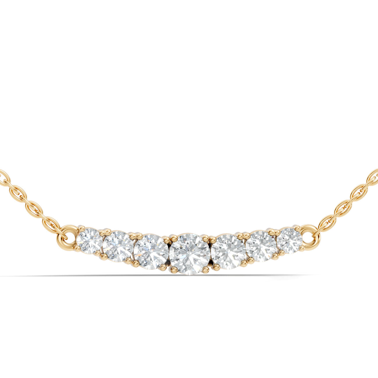 .95 Ct. Graduated Round Diamond Bar Pendant Necklace (GJSPD-34) 4