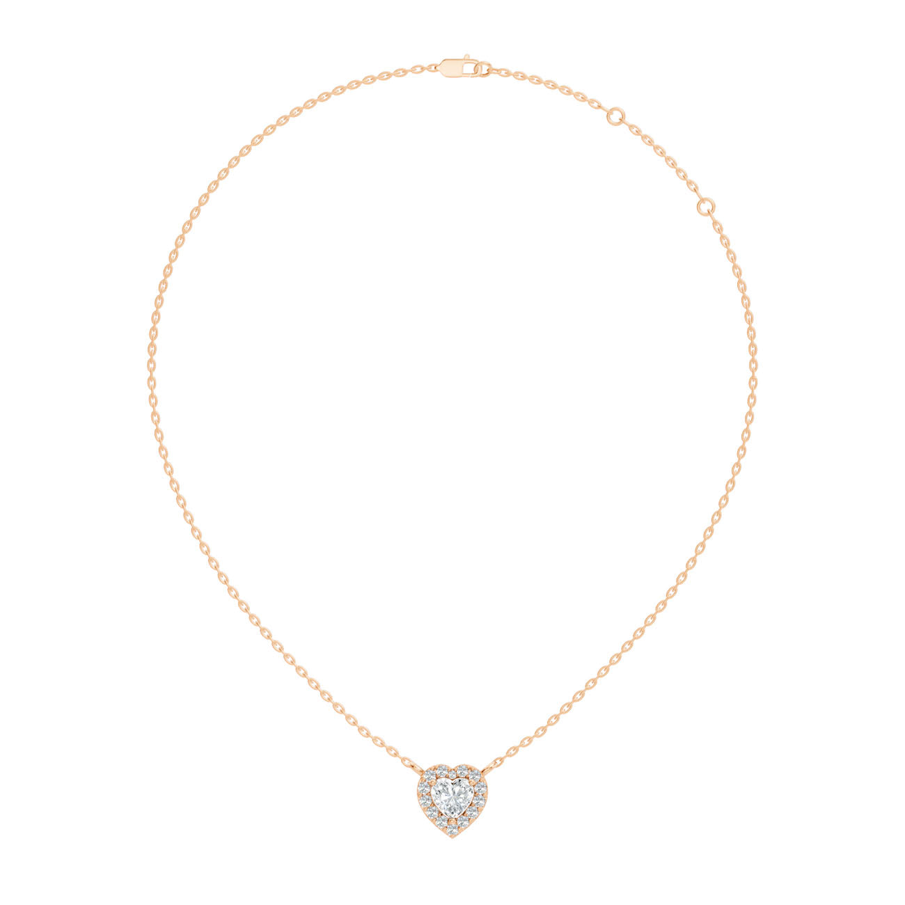 1.10 Ct. Heart Diamond Halo Pendant Necklace (GJSPD-37)