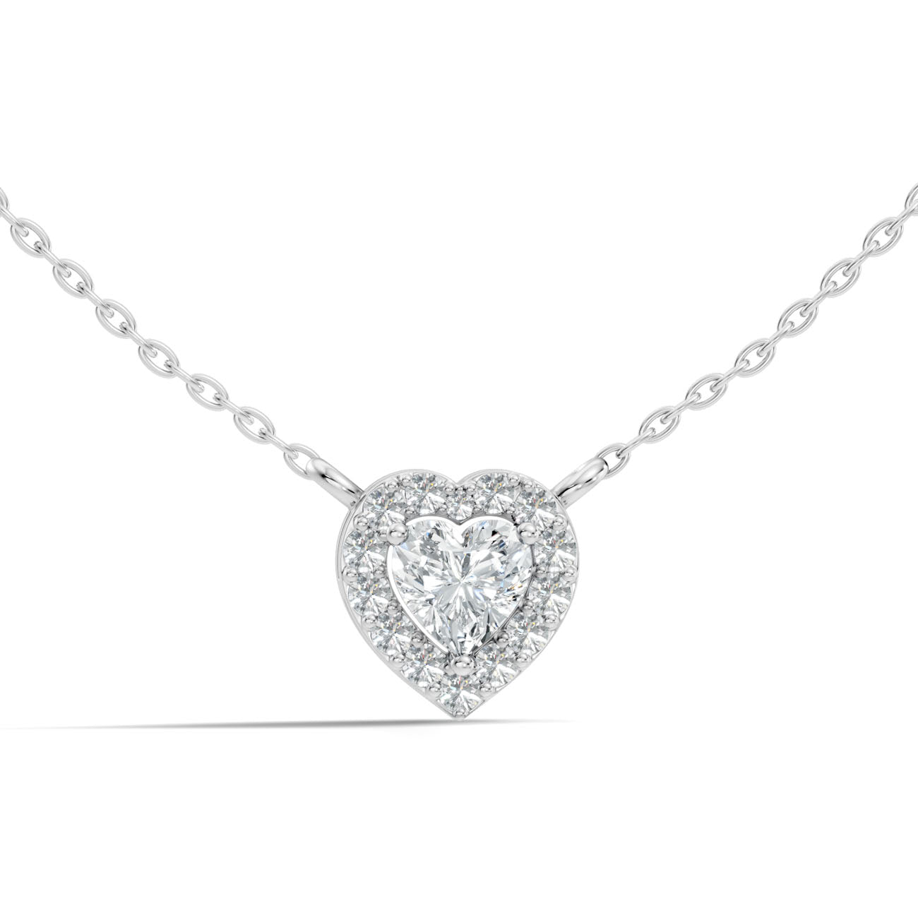 1.10 Ct. Heart Diamond Halo Pendant Necklace (GJSPD-37) 4