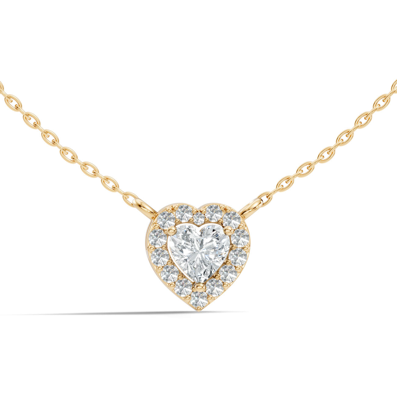 1.10 Ct. Heart Diamond Halo Pendant Necklace (GJSPD-37) 8