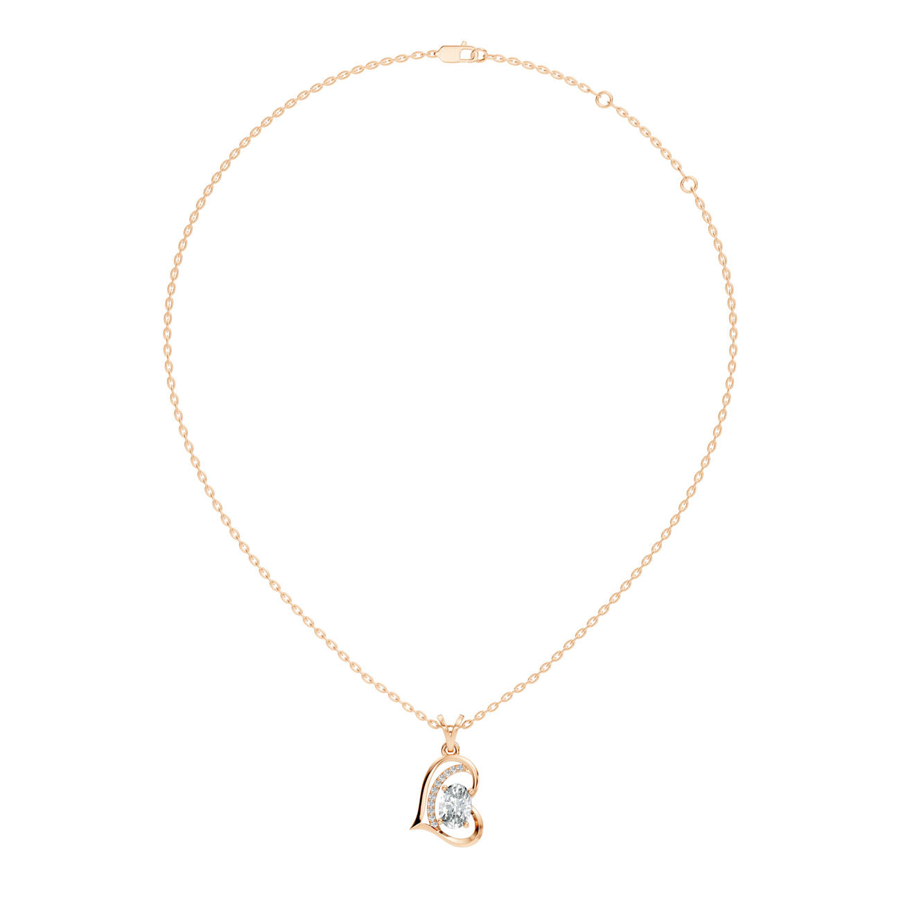 .70 Ct. Oval Diamond Heart-Inspired Pendant Necklace (GJSPD-38)