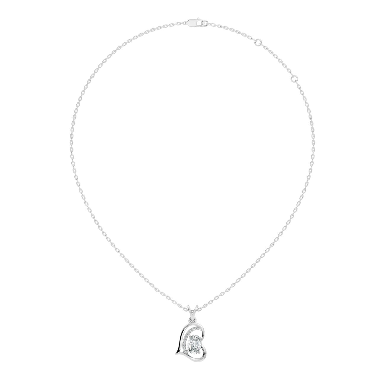 .70 Ct. Oval Diamond Heart-Inspired Pendant Necklace (GJSPD-38) 6