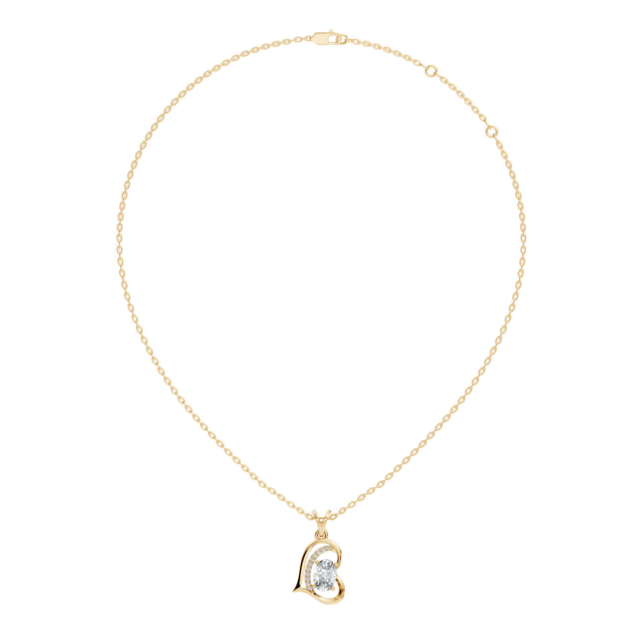 .70 Ct. Oval Diamond Heart-Inspired Pendant Necklace (GJSPD-38) 8