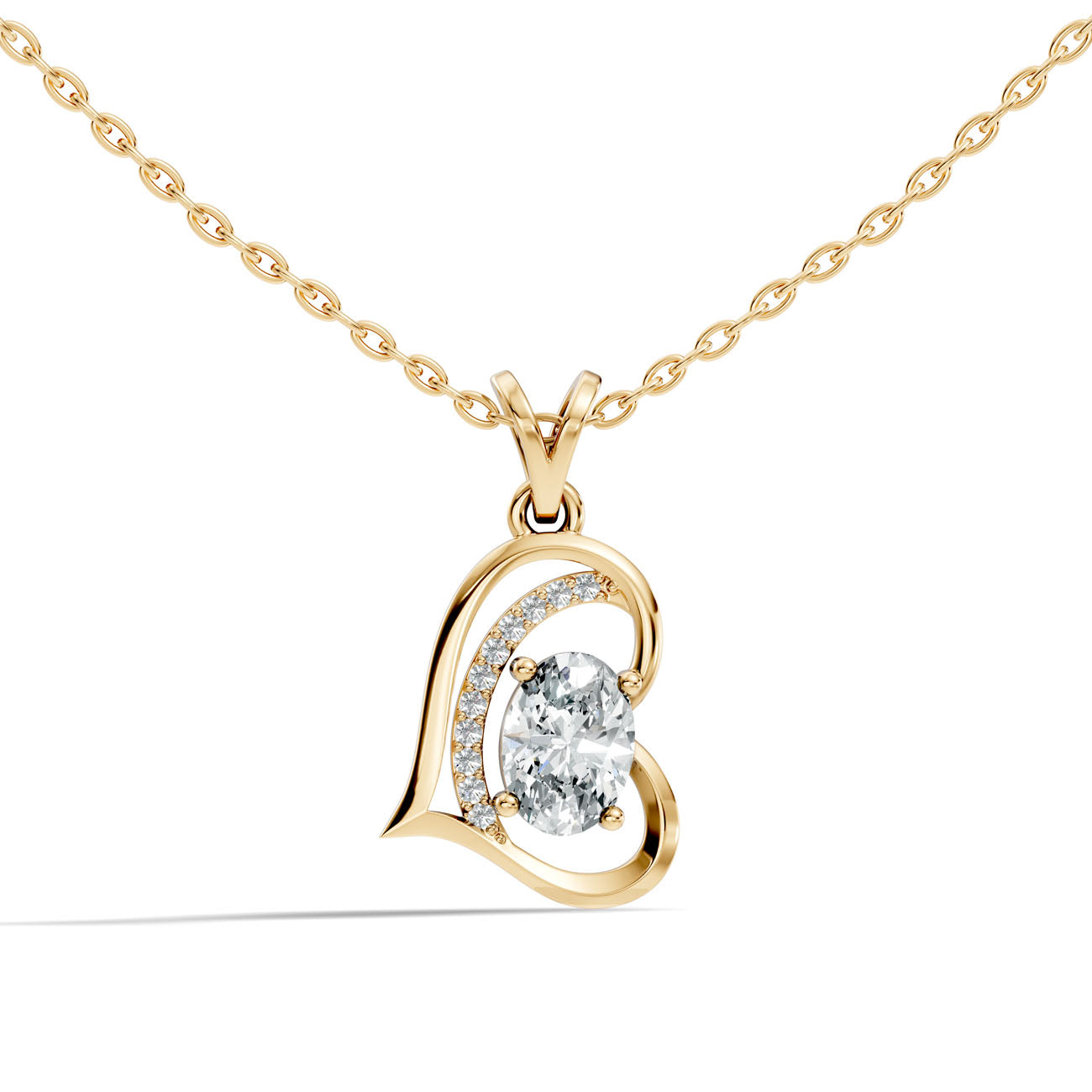 .70 Ct. Oval Diamond Heart-Inspired Pendant Necklace (GJSPD-38) 9