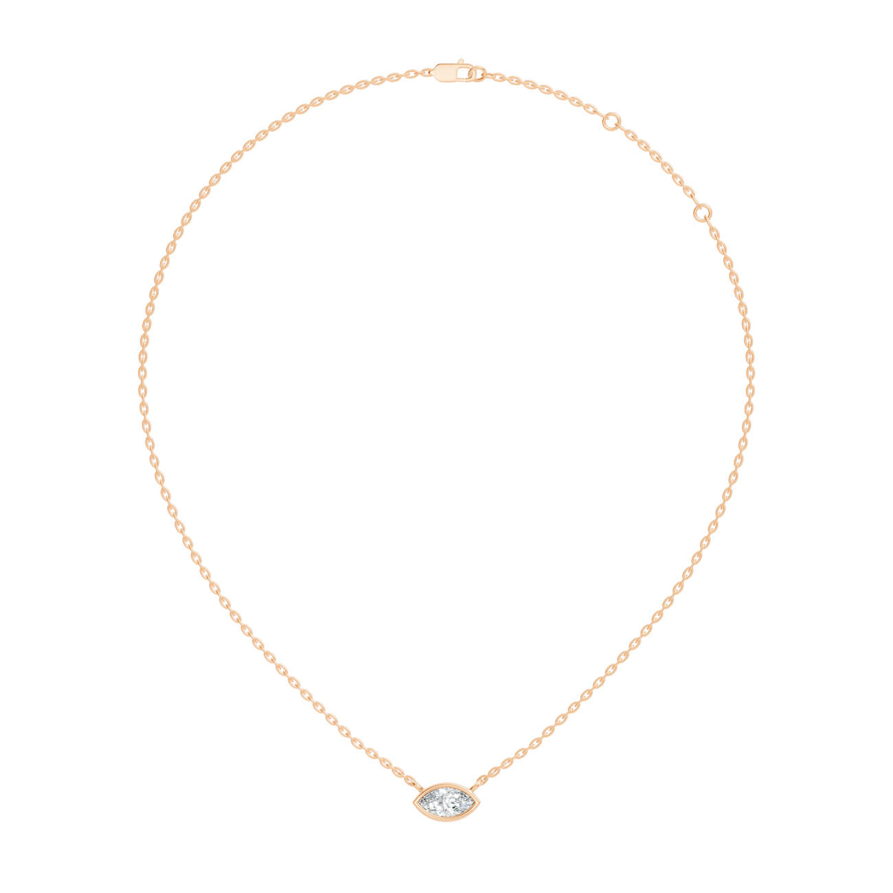 .50 Ct. Marquise Diamond Solitaire Pendant Necklace in Bezel Setting (GJSPD-42)