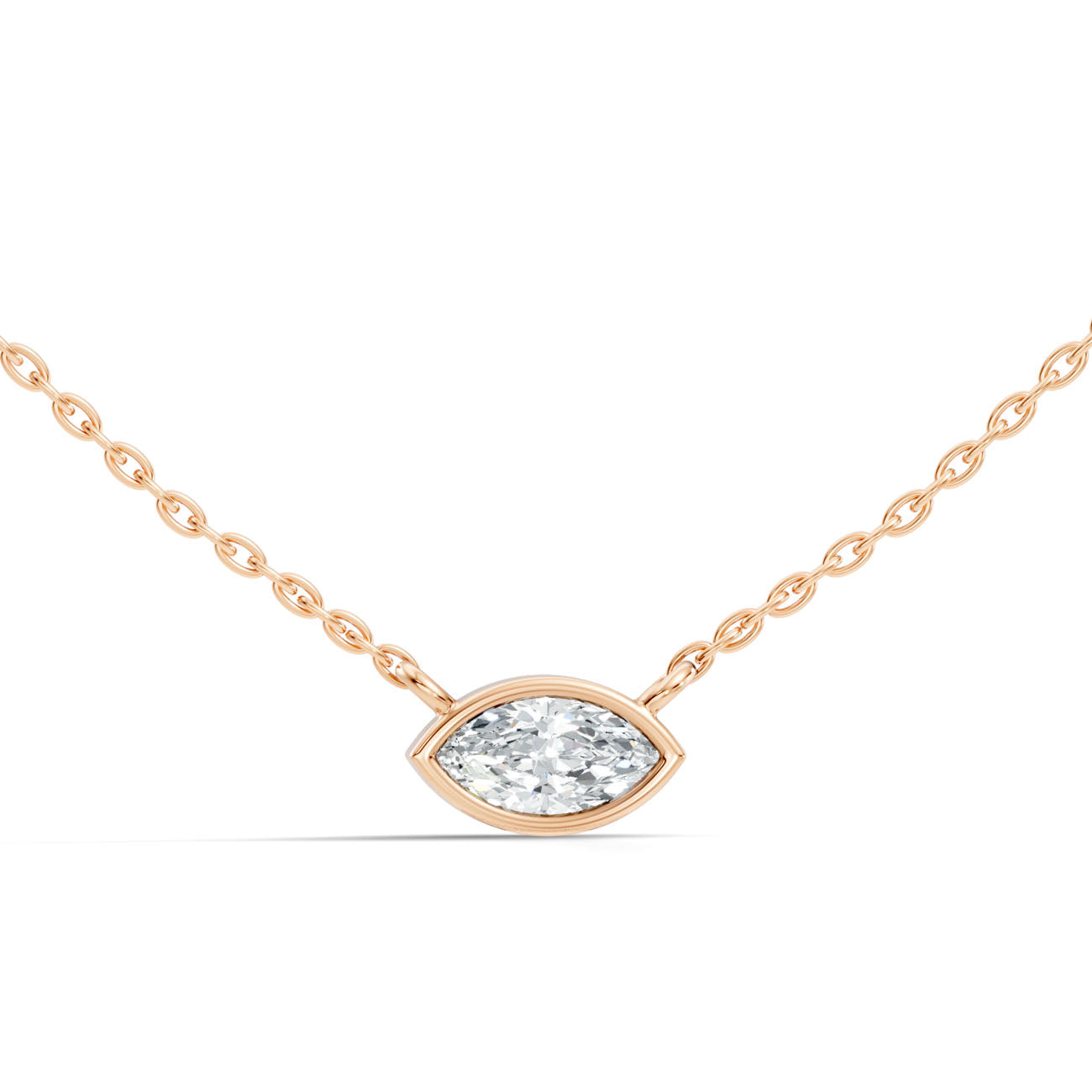 .50 Ct. Marquise Diamond Solitaire Pendant Necklace in Bezel Setting (GJSPD-42) 4