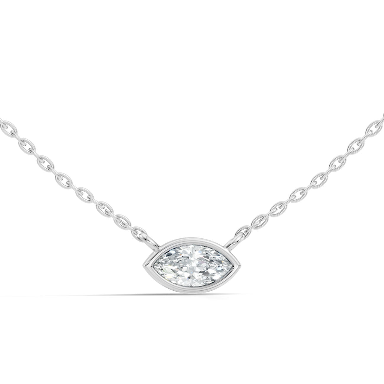 .50 Ct. Marquise Diamond Solitaire Pendant Necklace in Bezel Setting (GJSPD-42)