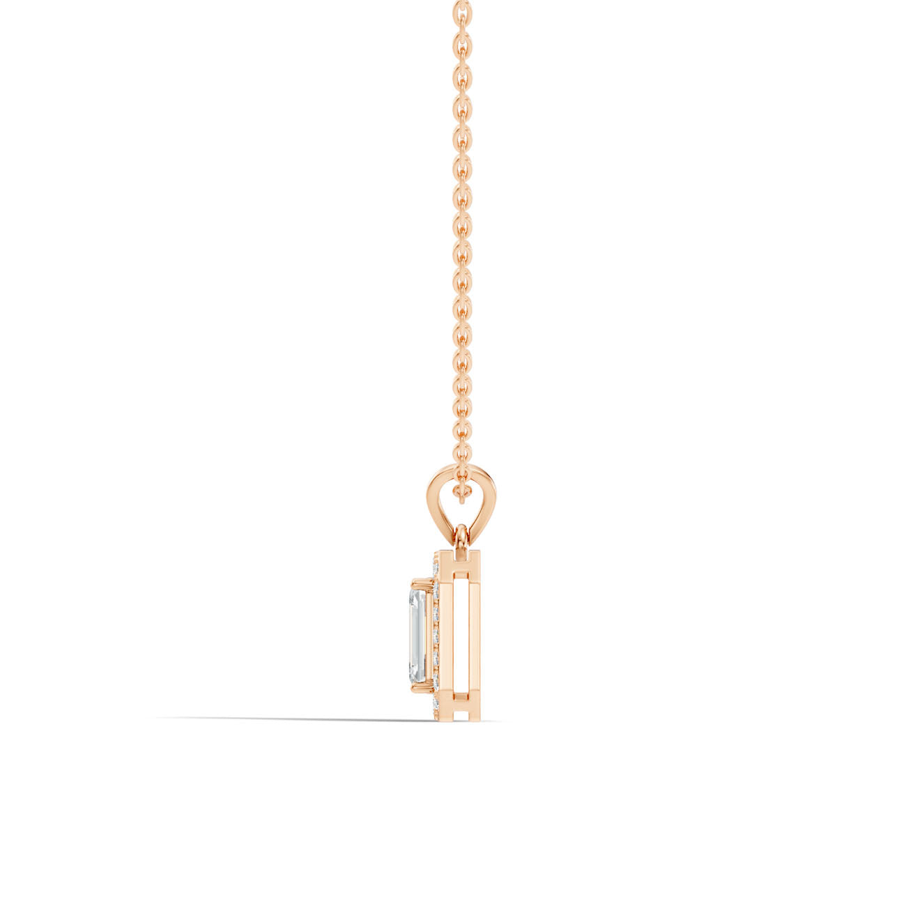 1.00 Ct. Emerald-Cut Diamond Halo Pendant Necklace (GJSPD-43) 5