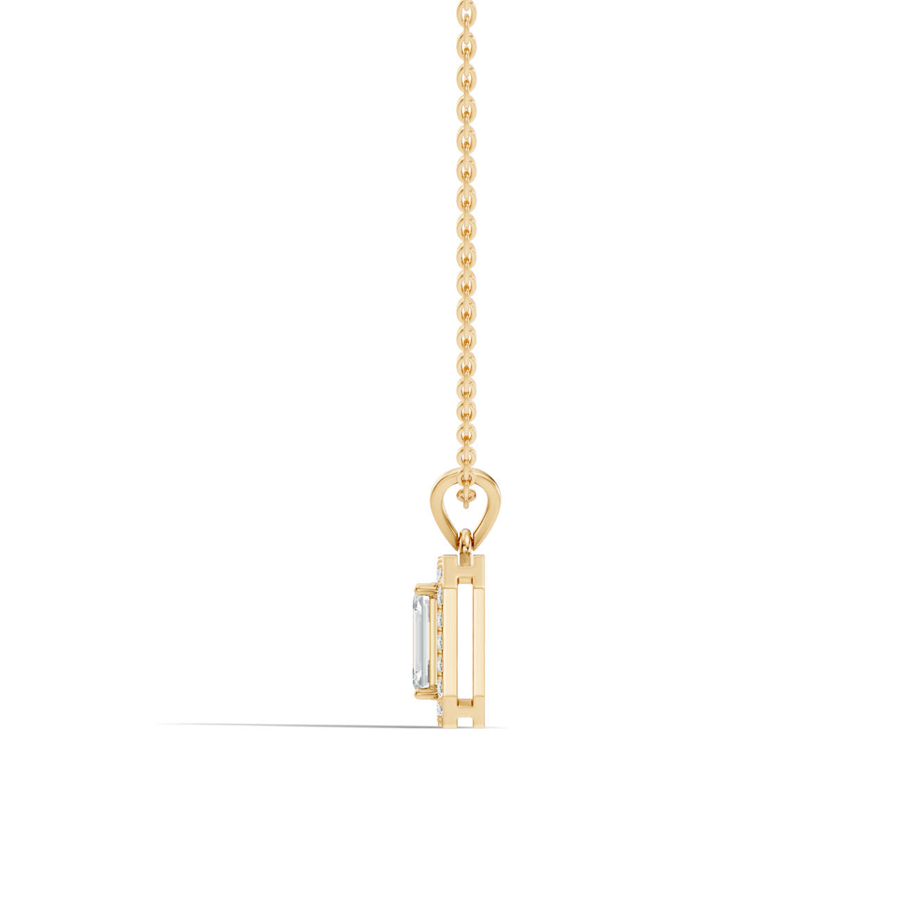 1.00 Ct. Emerald-Cut Diamond Halo Pendant Necklace (GJSPD-43) 9