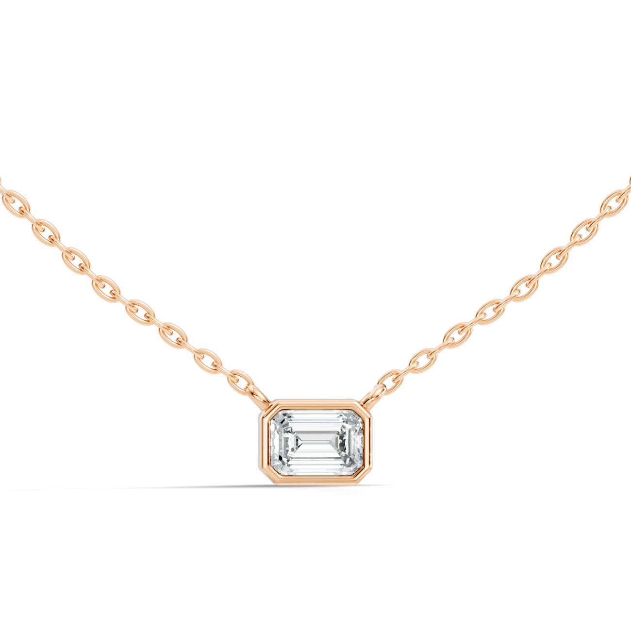 .50 Ct. Emerald-Cut Diamond Solitaire Pendant Necklace in Bezel Setting (GJSPD-45) 4