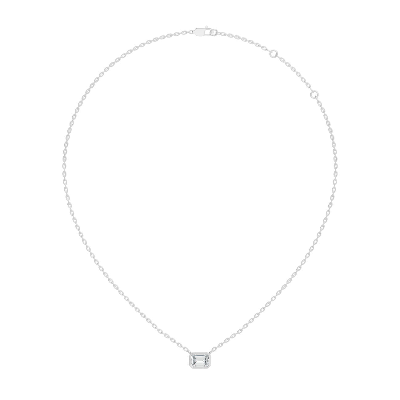 .50 Ct. Emerald-Cut Diamond Solitaire Pendant Necklace in Bezel Setting (GJSPD-45) 5