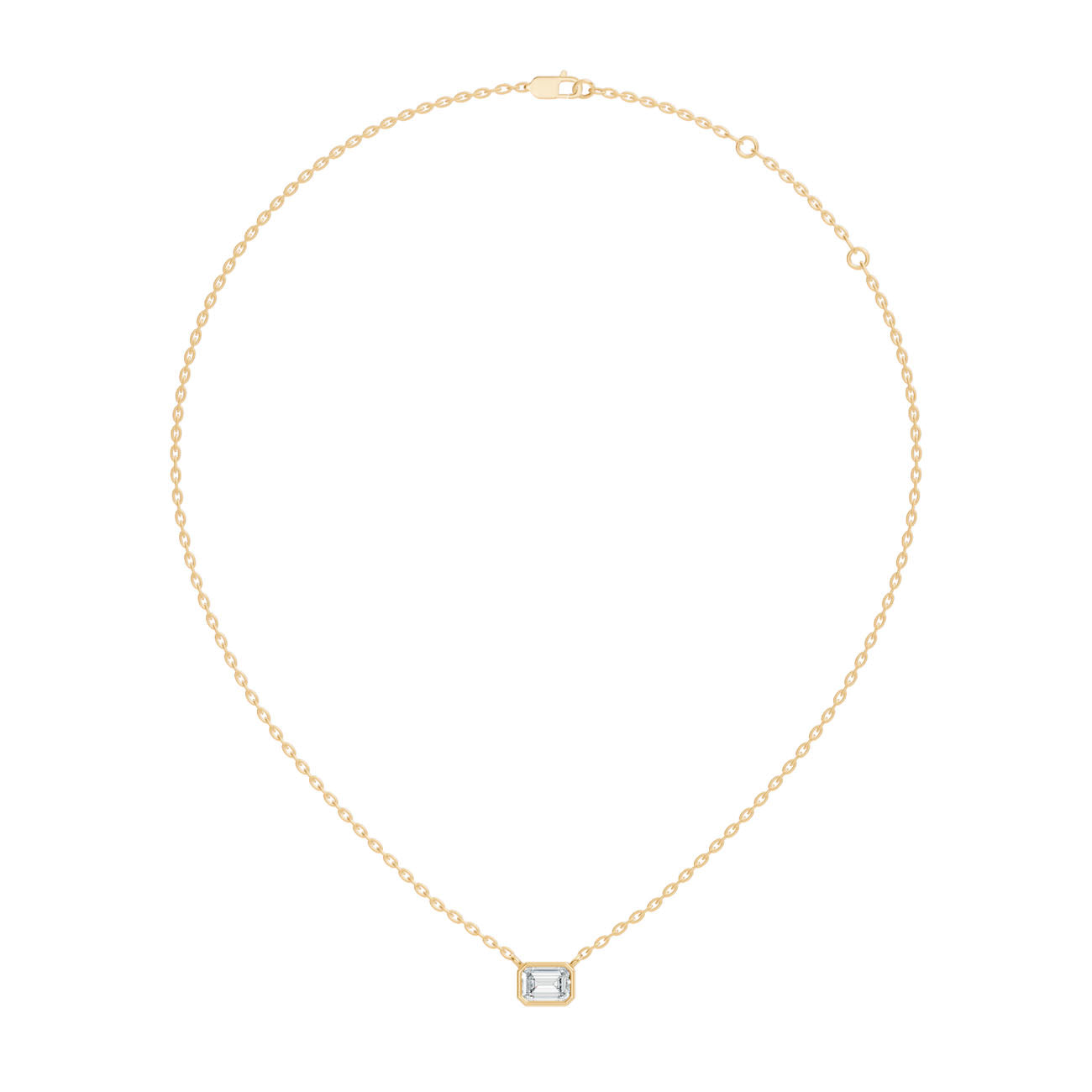 .50 Ct. Emerald-Cut Diamond Solitaire Pendant Necklace in Bezel Setting (GJSPD-45) 7