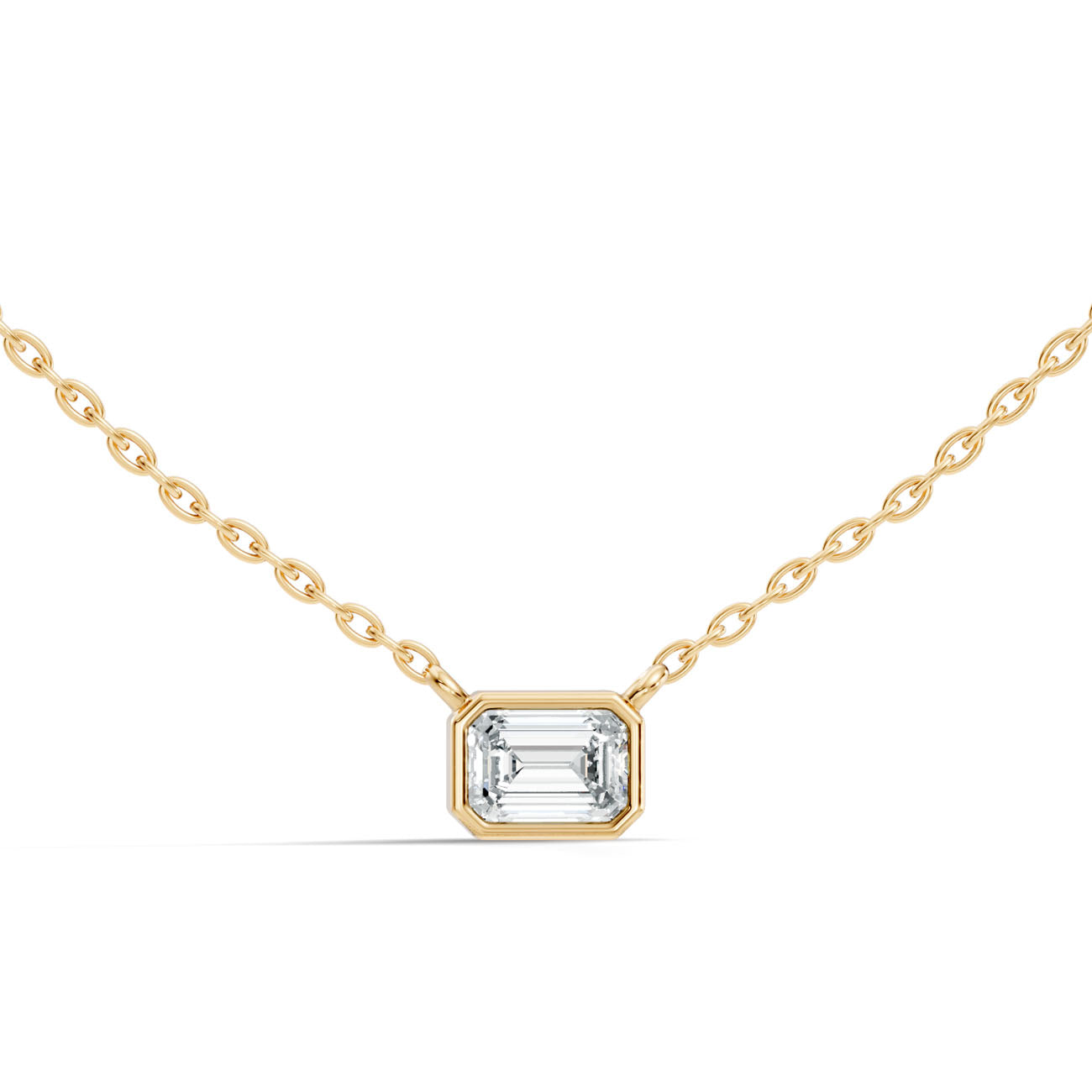 .50 Ct. Emerald-Cut Diamond Solitaire Pendant Necklace in Bezel Setting (GJSPD-45) 8