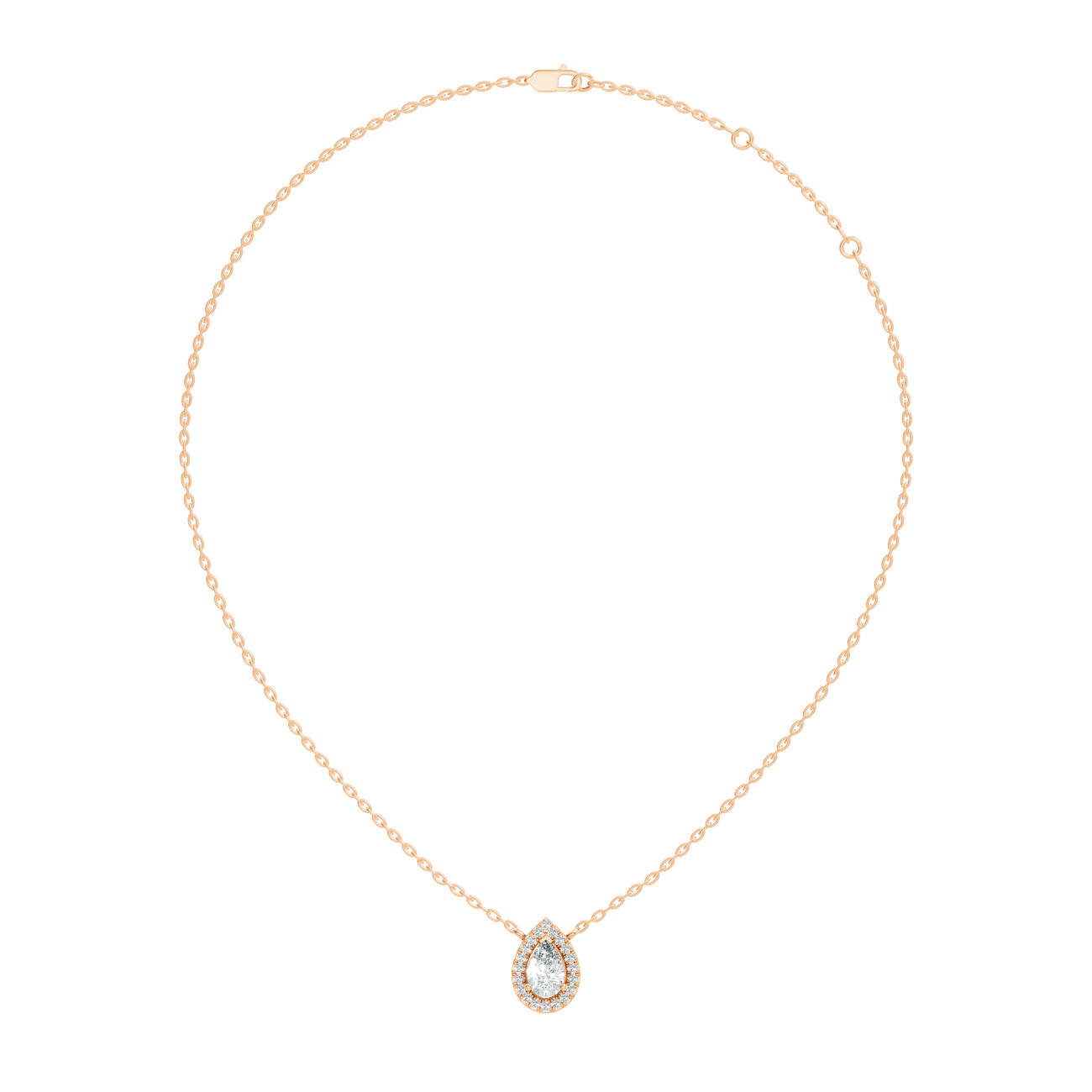 .60 Ct. Pear-Shaped Diamond Double Halo Pendant Necklace (GJSPD-49)