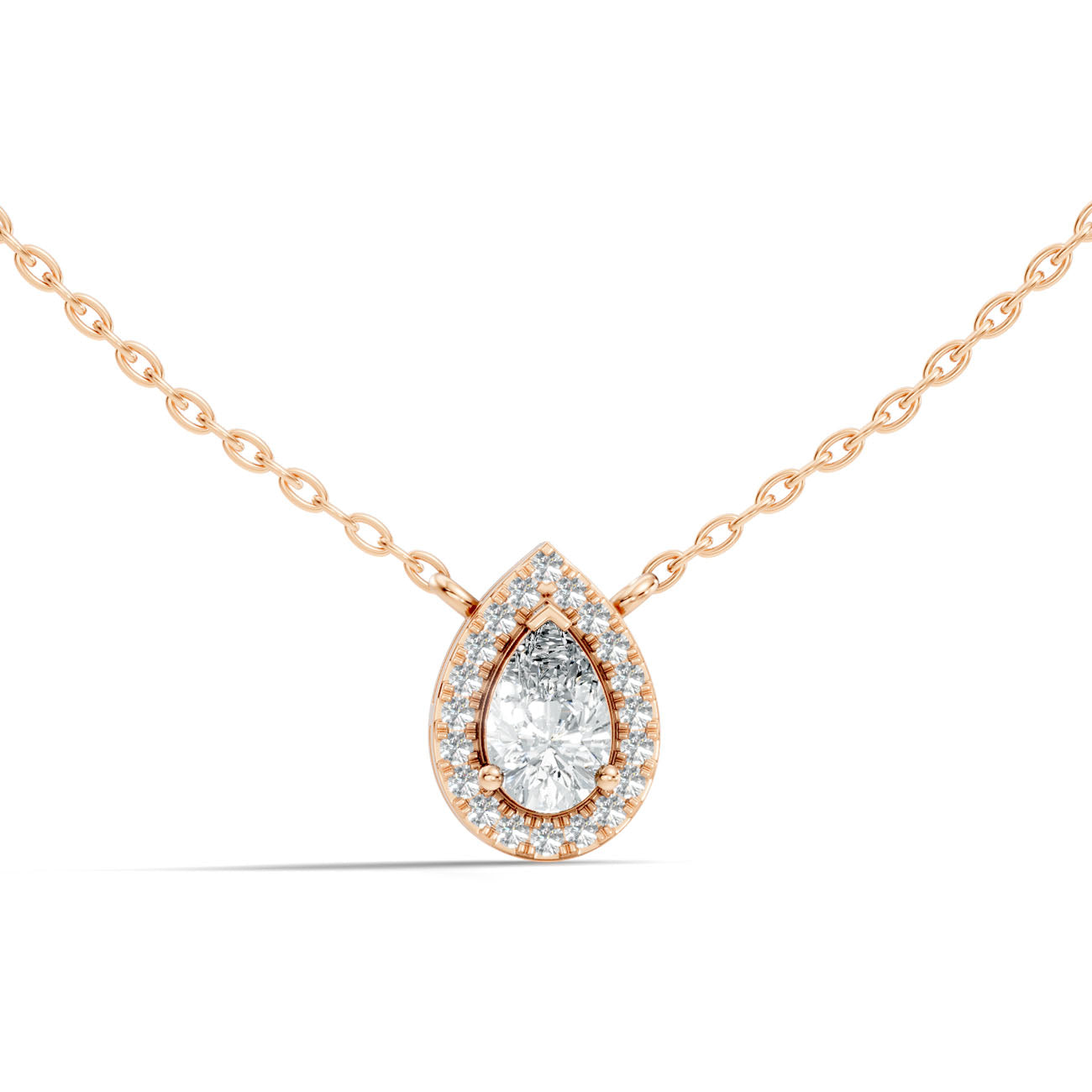 .60 Ct. Pear-Shaped Diamond Double Halo Pendant Necklace (GJSPD-49) 4