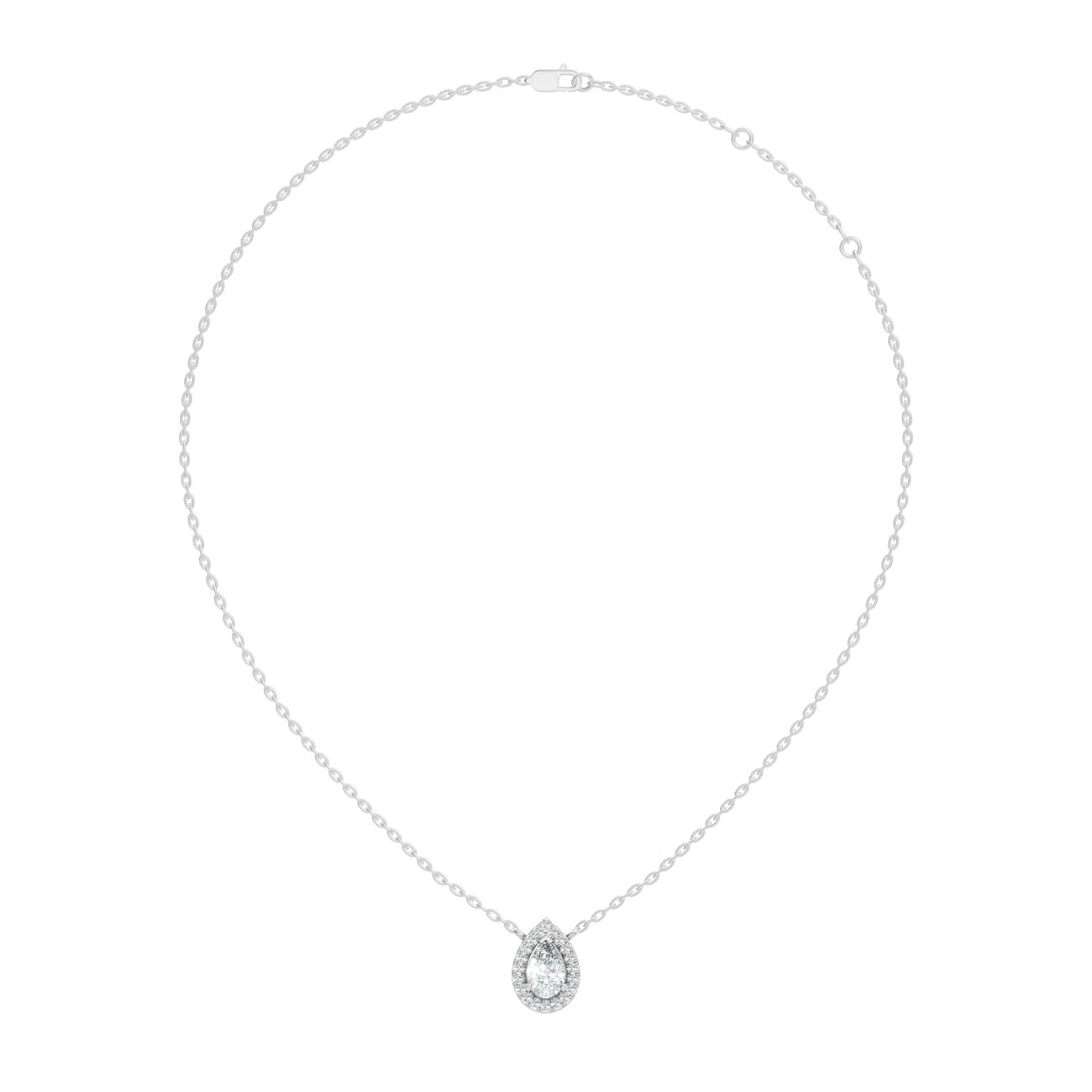 .60 Ct. Pear-Shaped Diamond Double Halo Pendant Necklace (GJSPD-49) 5